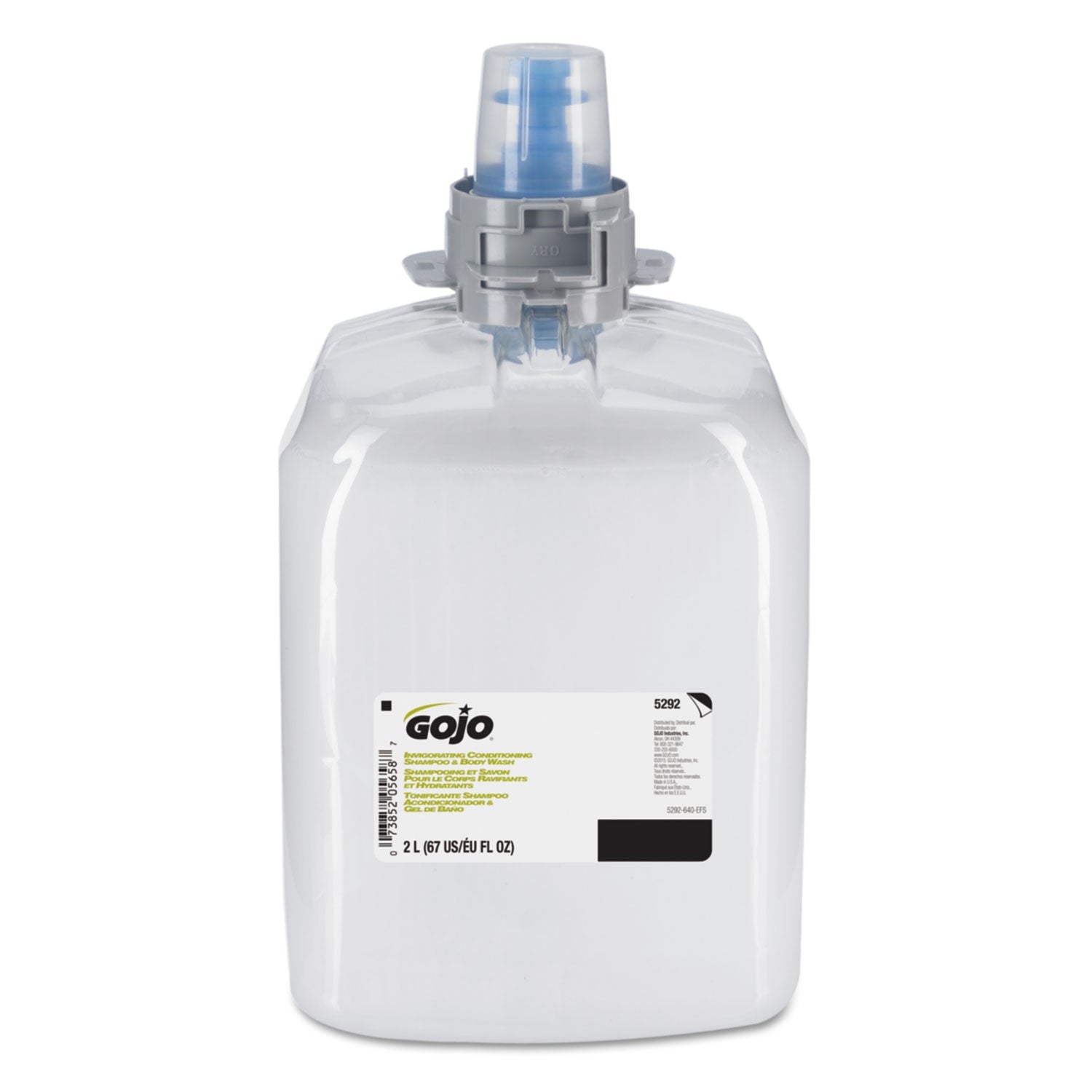 GOJO® Invigorating 3-in-1 Shampoo and Body Wash, Botanical Scent, 2,000 mL, 2/Carton