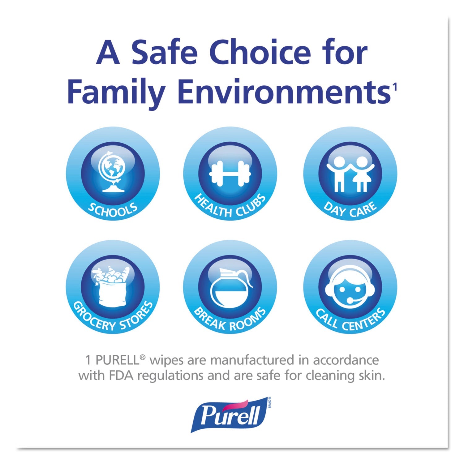 PURELL® Cottony Soft Individually Wrapped Sanitizing Hand Wipes, 5 x 7, Unscented, White, 1,000/Carton