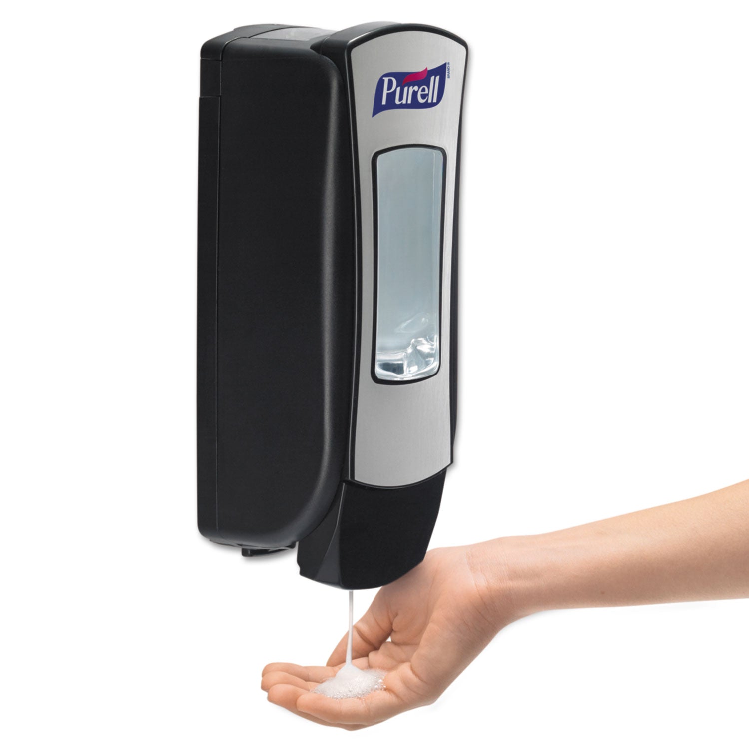 PURELL® ADX-12 Dispenser, 1,200 mL, 4.5 x 4 x 11.25, Chrome/Black, 6/Carton