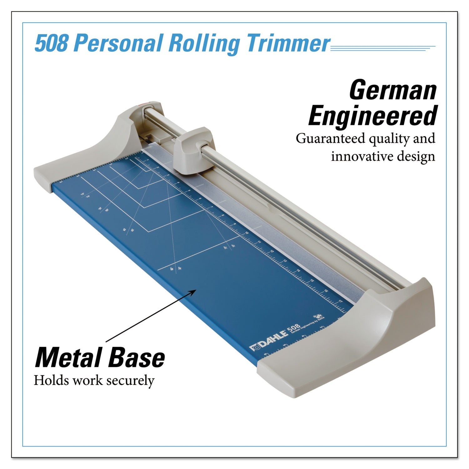 Dahle® Rolling/rotary Paper Trimmer/cutter, 7 Sheets, 18" Cut Length, Metal Base, 8.25 X 22.88