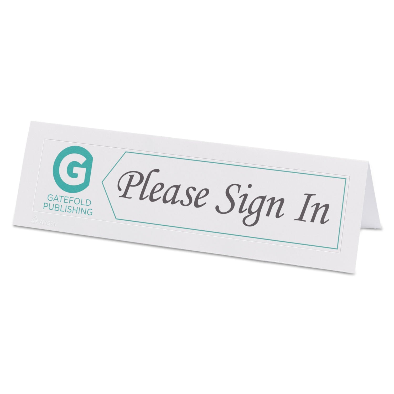 Avery® Medium Embossed Tent Cards, White, 8.5 x 2.5, 2 Cards/Sheet, 50 Sheets/Box