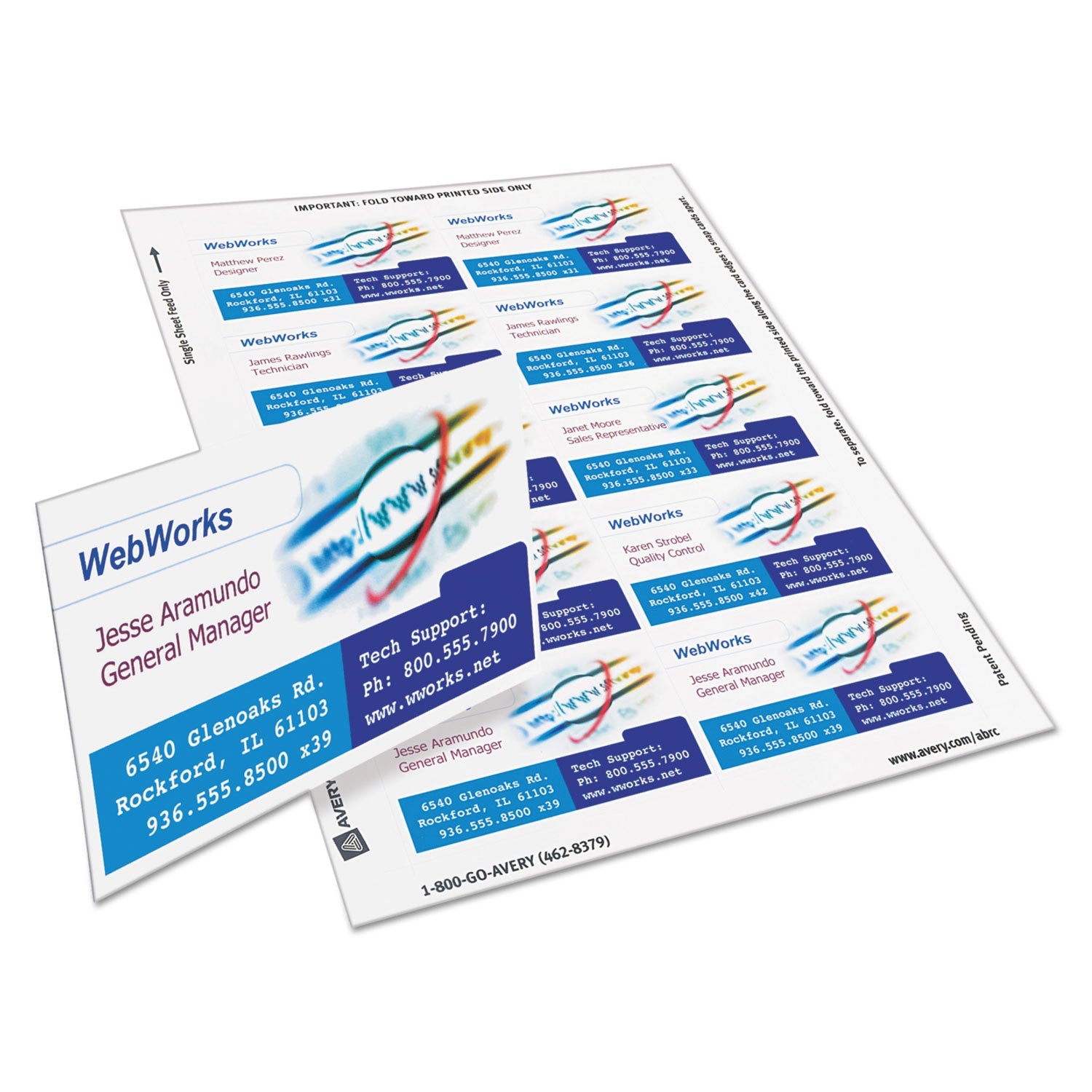 Avery® True Print Clean Edge Business Cards, Inkjet, 2 X 3.5, White, 1,000 Cards, 10 Cards/sheet, 100 Sheets/box
