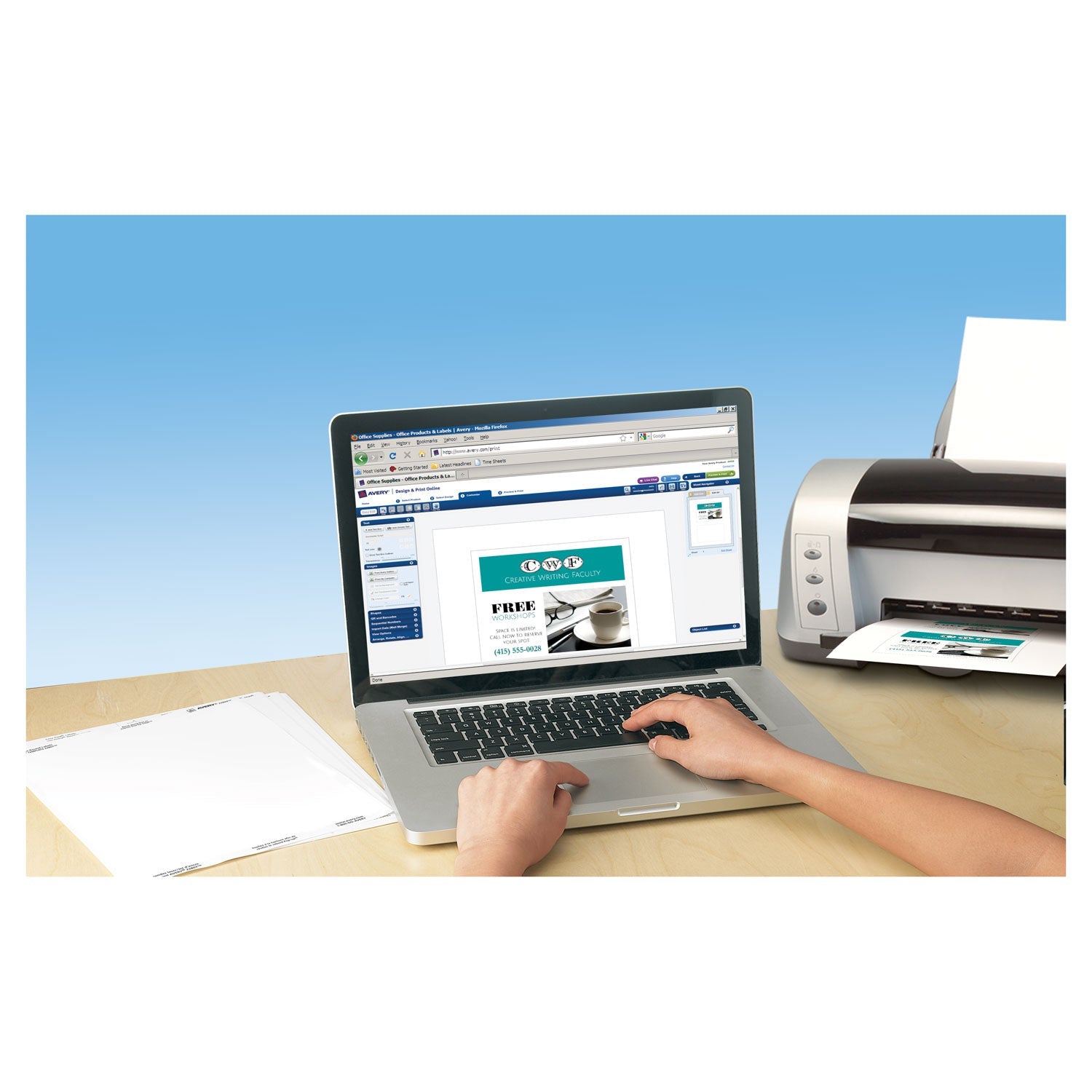 Avery® Printable Postcards, Laser, 80 lb, 4.25 x 5.5, Matte White, 200 Cards, 4 Cards/Sheet, 50 Sheets/Box