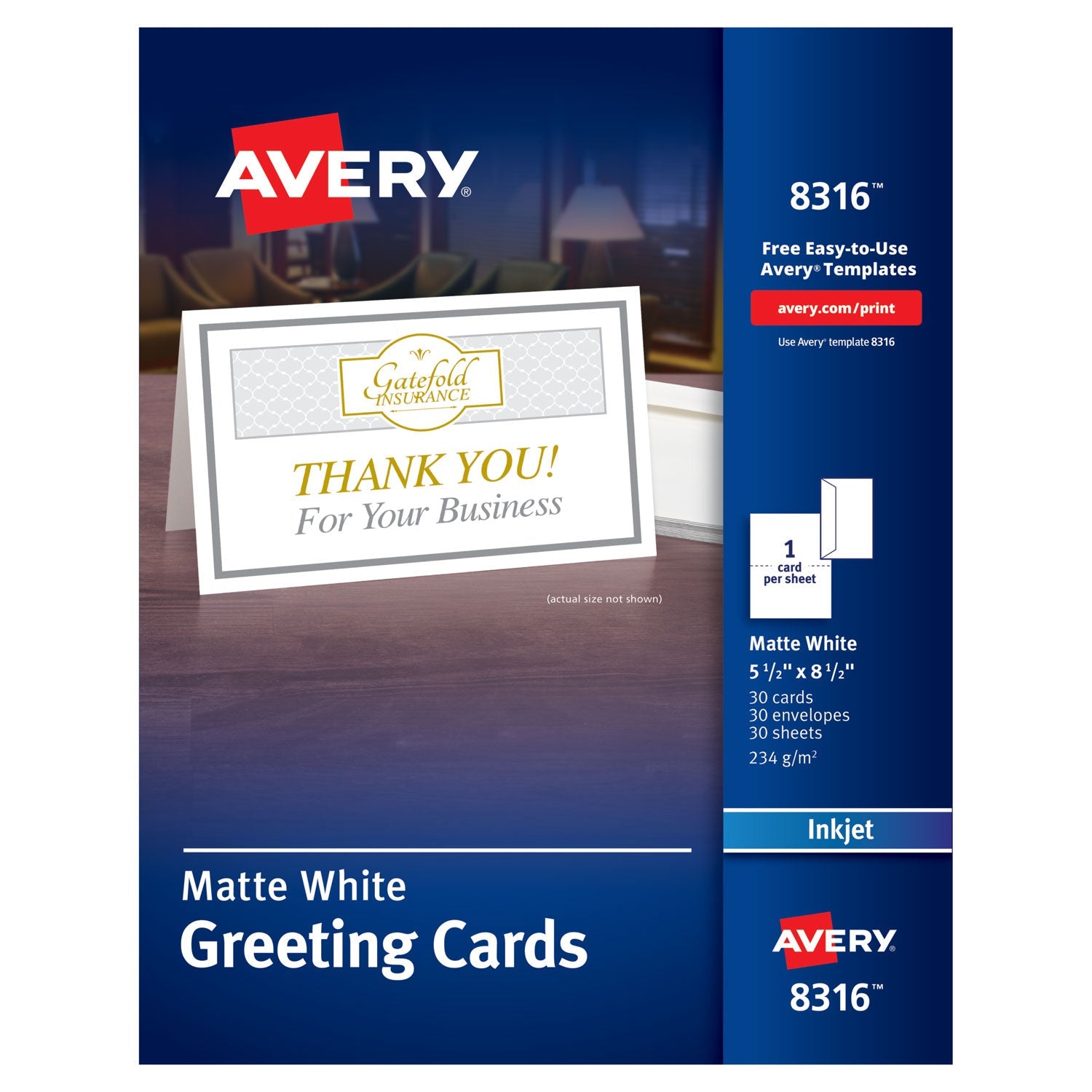 Half-Fold Greeting Cards | Inkjet | 30-Box