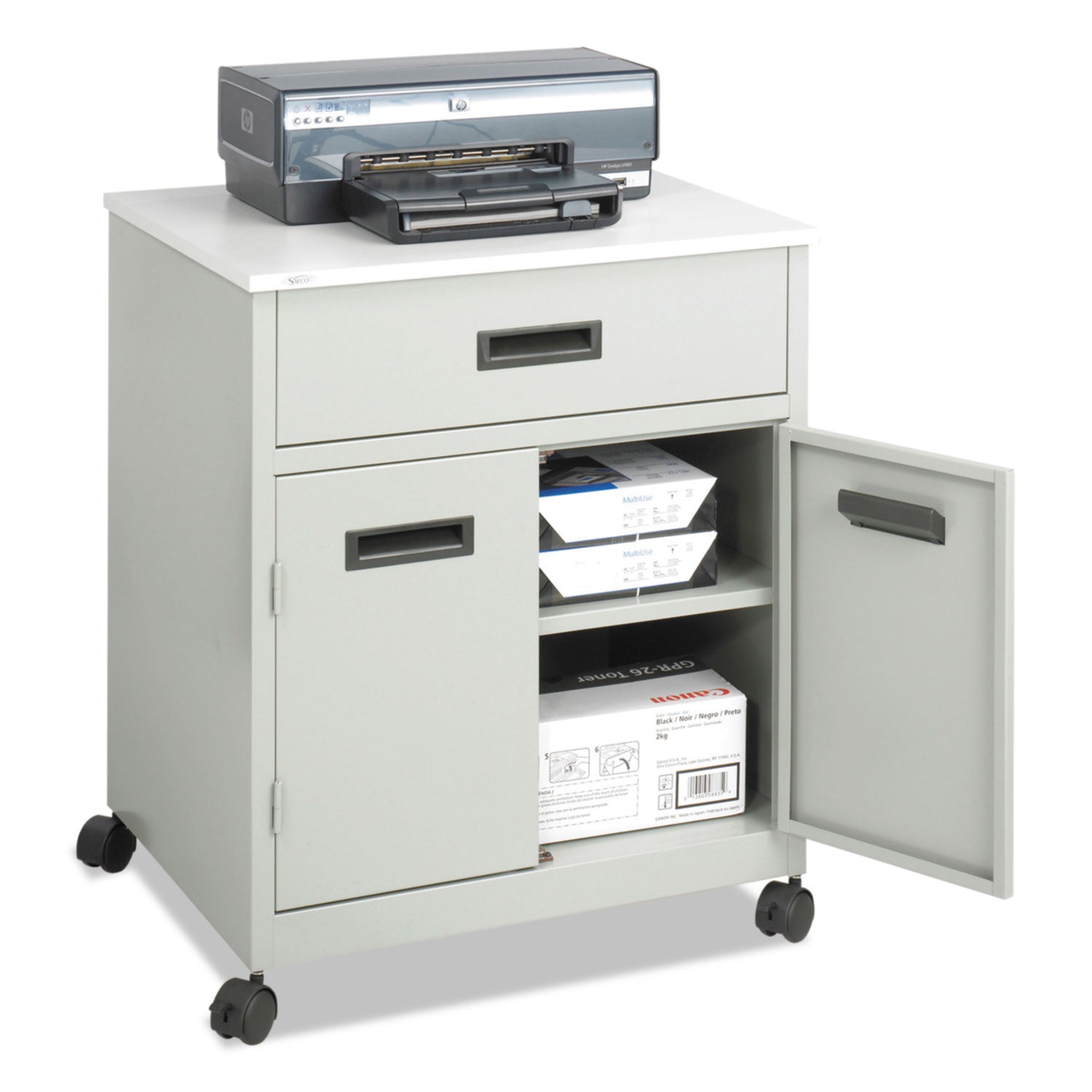 Steel Machine Stand with Drawer | Gray