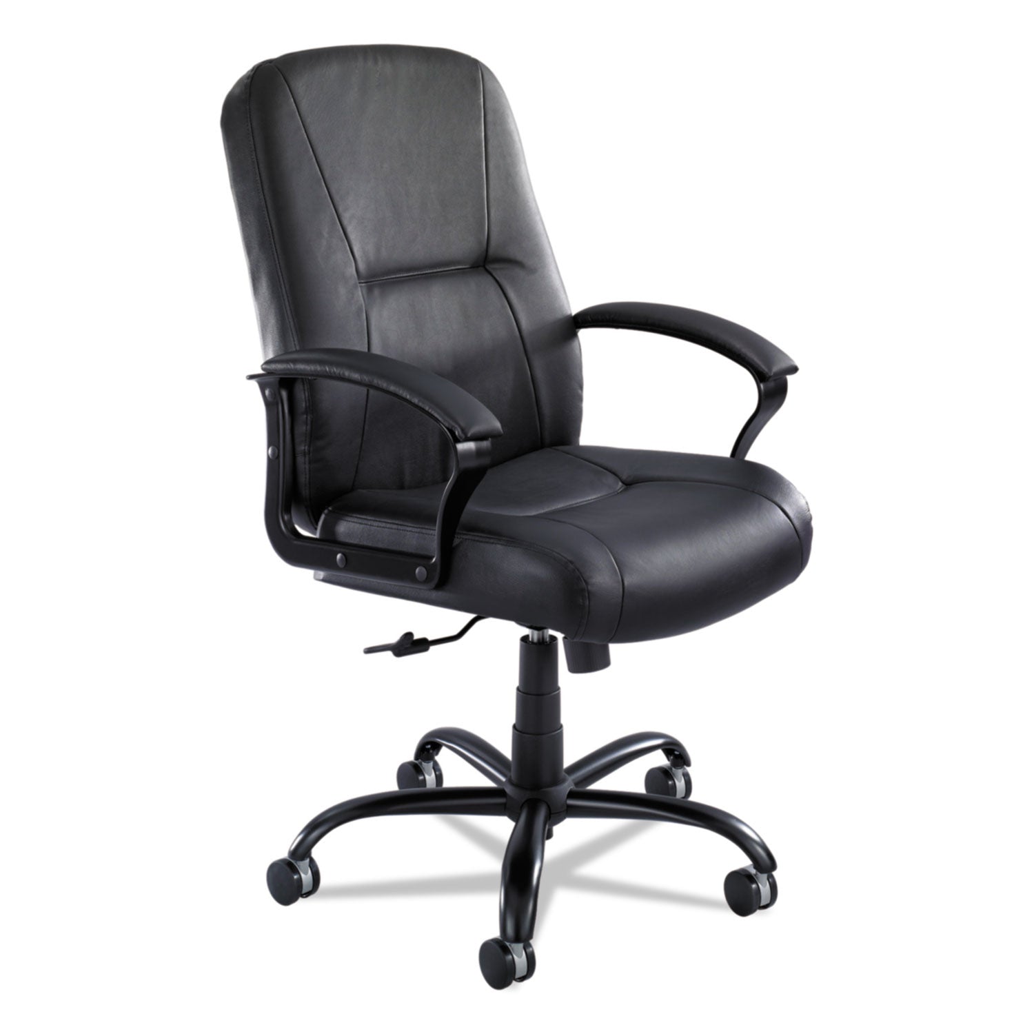 Safco® Serenity Big/tall High Back Leather Chair, Supports Up To 500 Lb, 19.5" To 22.5" Seat Height, Black