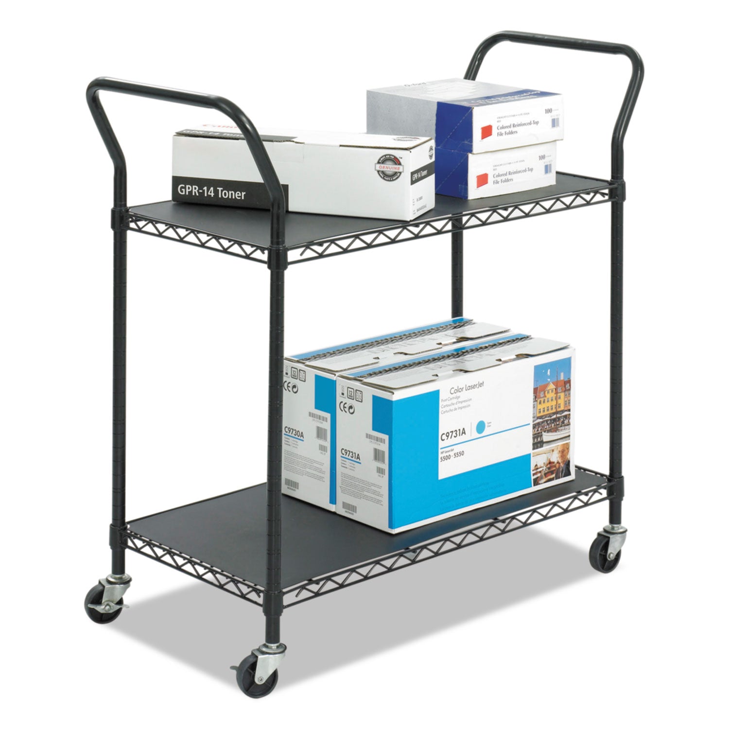 Safco Wire Utility Cart | 2-Shelf | 400lb Cap.