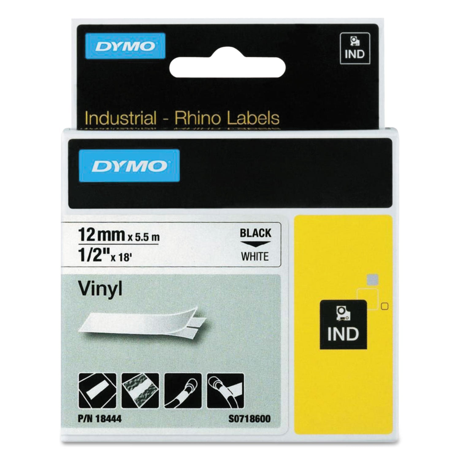 Permanent Vinyl Label Tape | DYMO® Rhino 0.5"