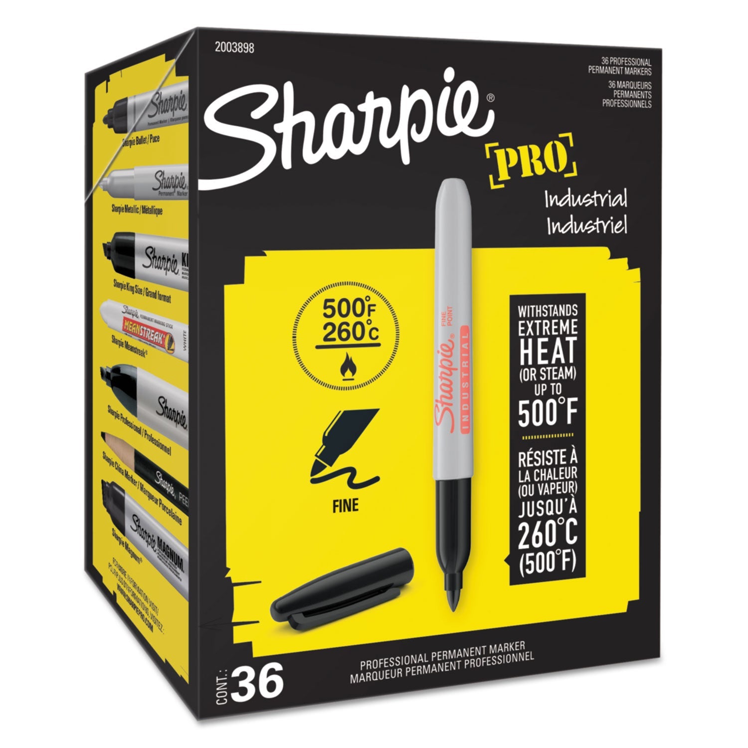 Sharpie® Industrial Permanent Marker Value Pack, Fine Bullet Tip, Black