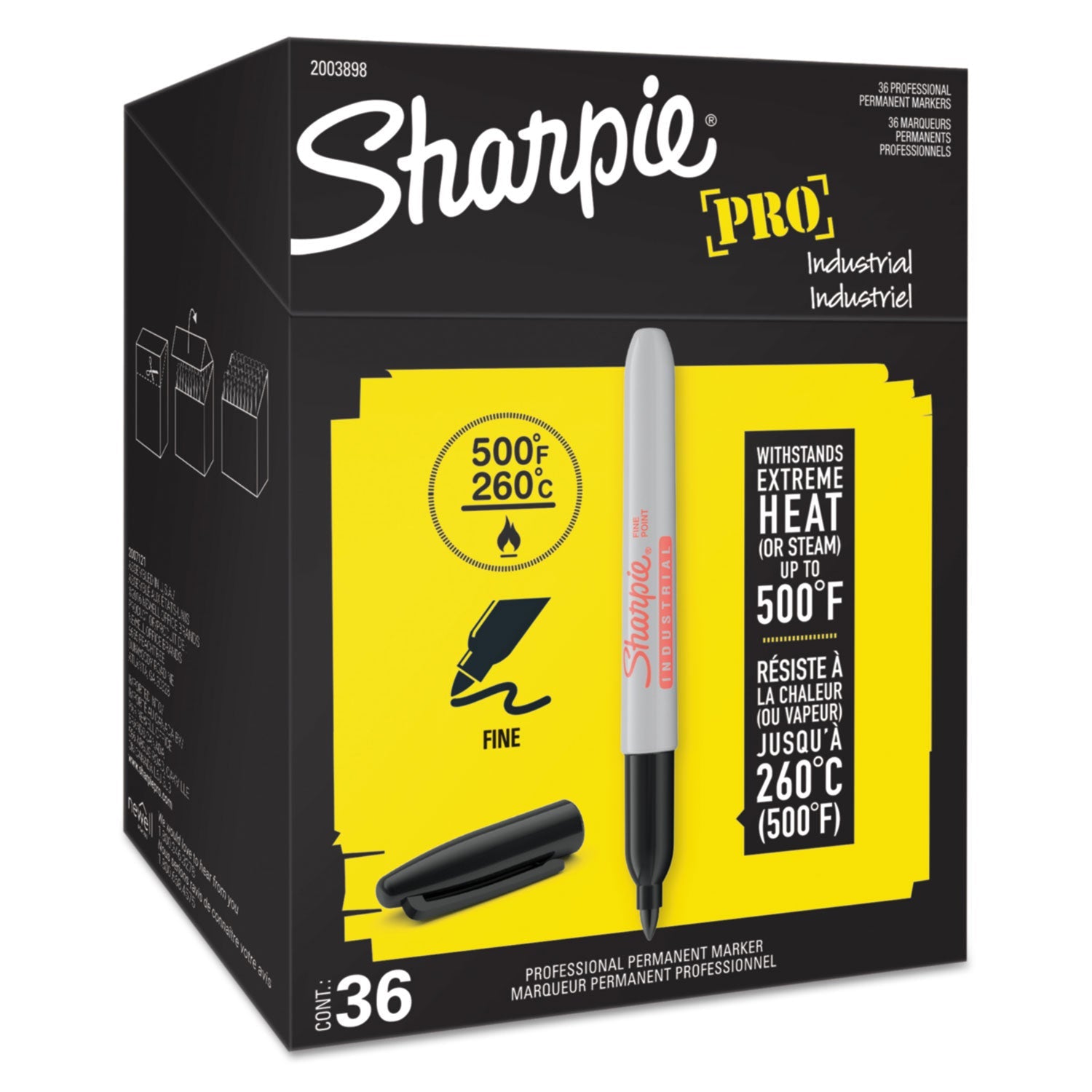 Sharpie® Industrial Permanent Marker Value Pack, Fine Bullet Tip, Black