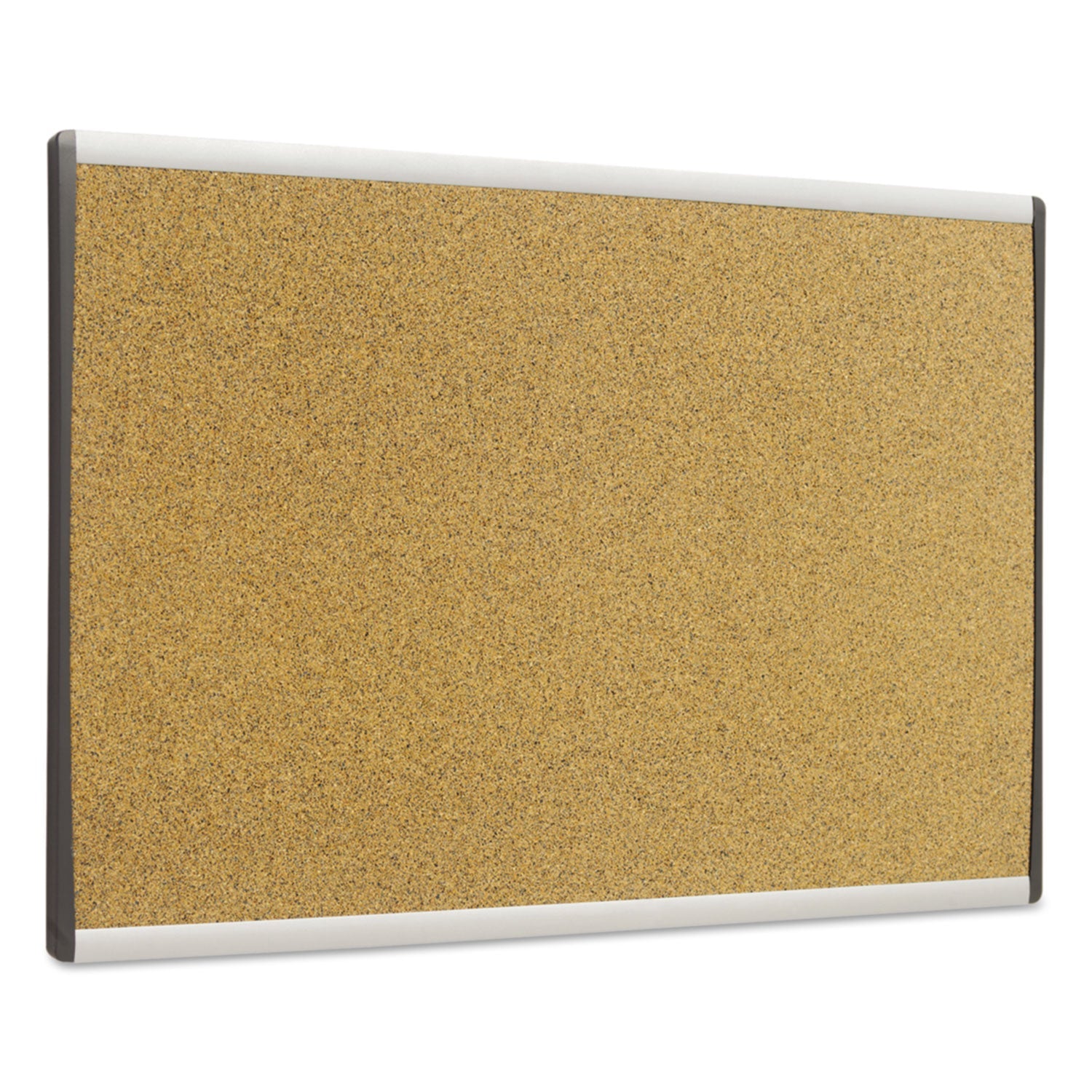 Quartet® ARC Frame Cubicle Board, Cork Bulletin, 30" x 18", Tan Surface, Satin Aluminum Frame