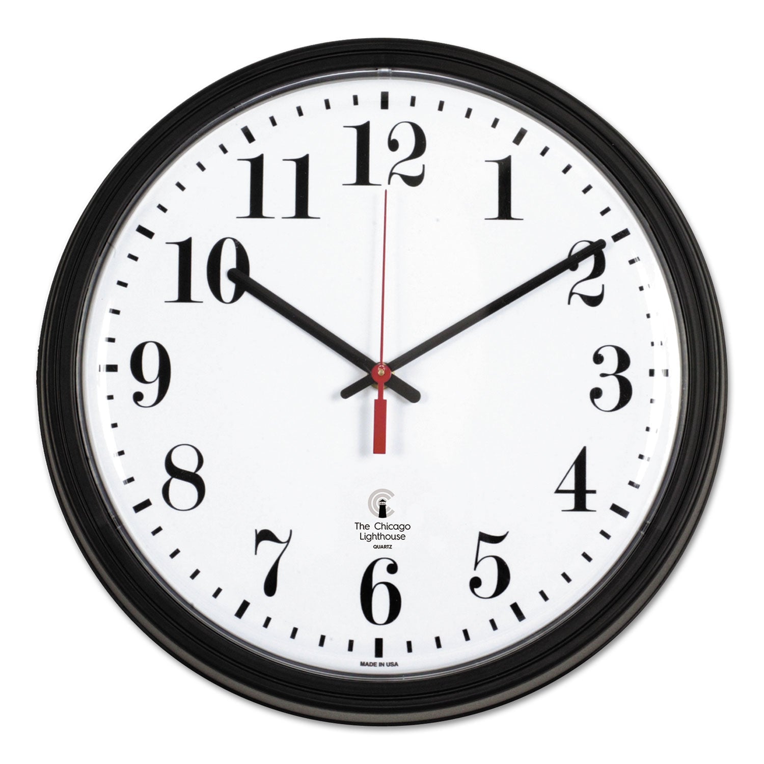Black Quartz Contract Clock | 13.75" Traditional
