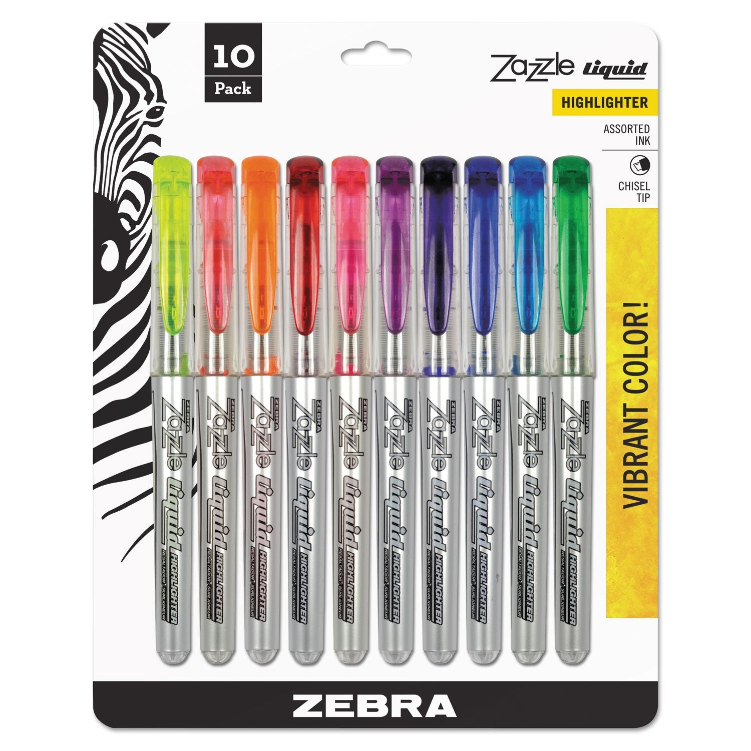 Zebra Zazzle Liquid Ink Highlighter | 10/Set