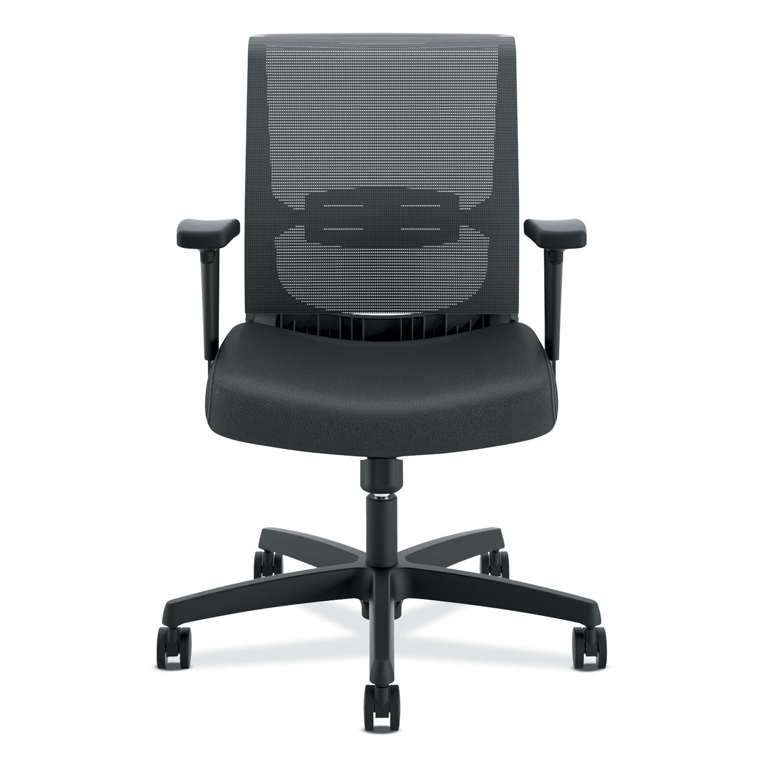HON® Convergence Mid-Back Task Chair, Swivel-Tilt, Supports Up To 275 Lb, 15.75" To 20.13" Seat Height, Black