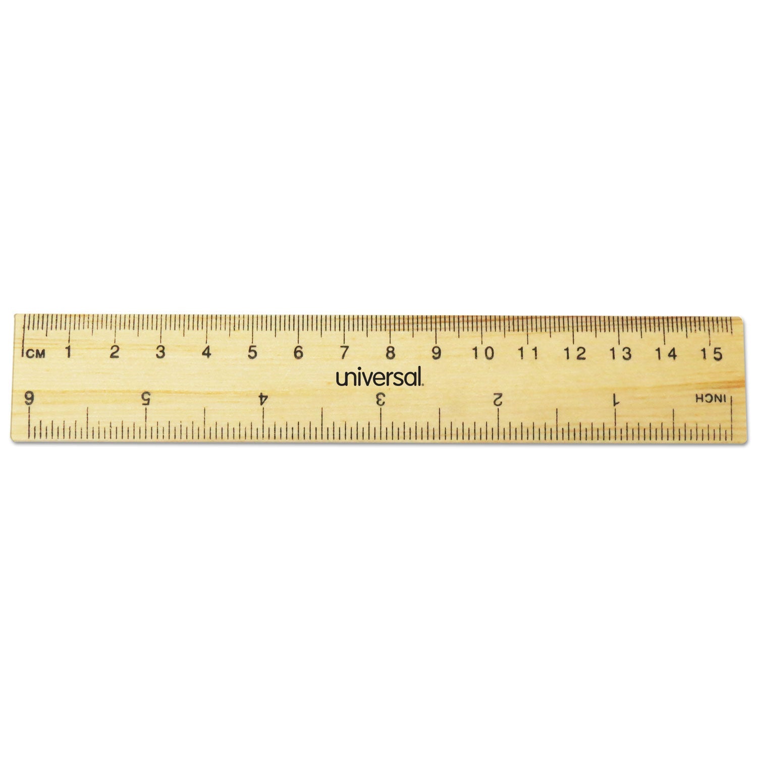 Flat Wood Ruler | Standard/Metric | 6" Long