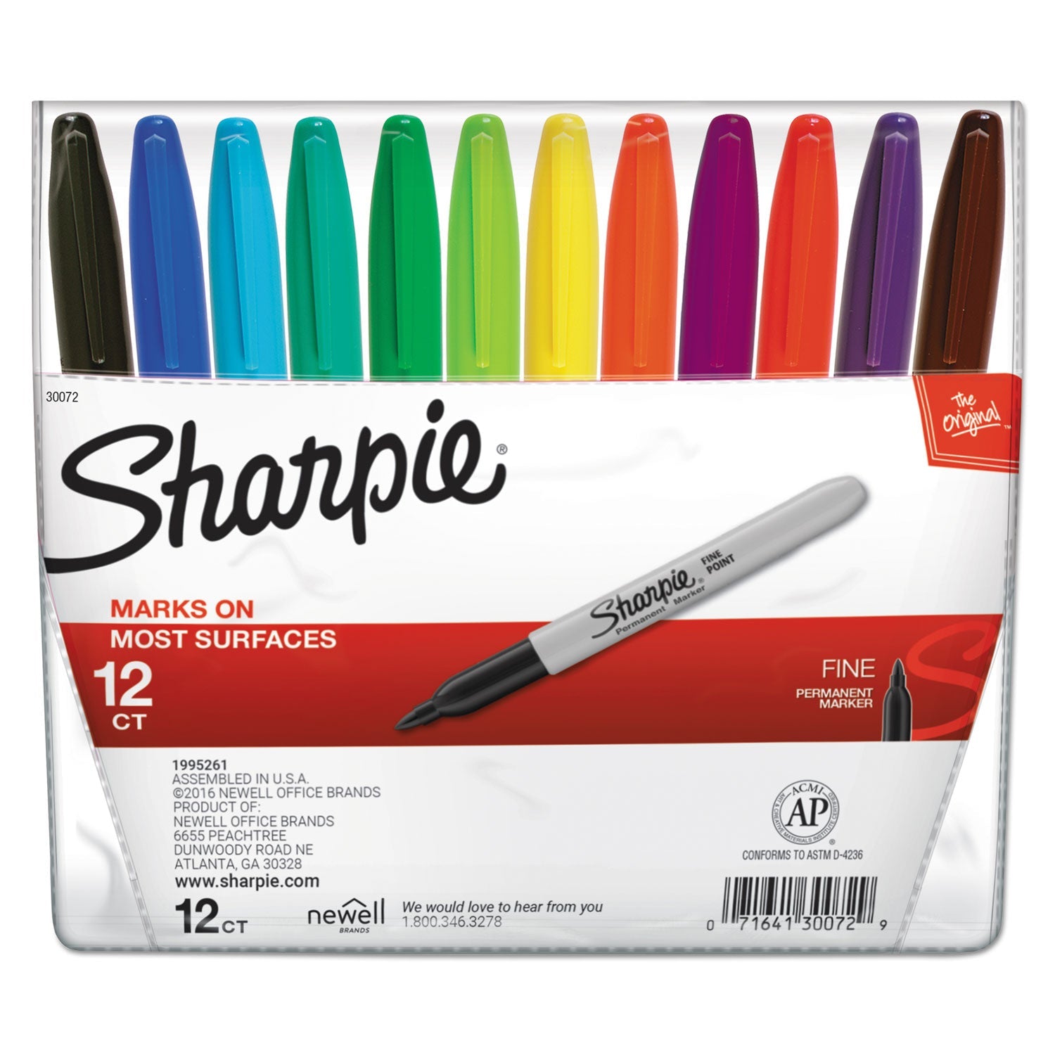 Sharpie Fine Tip Permanent Marker | Assorted 12/Set