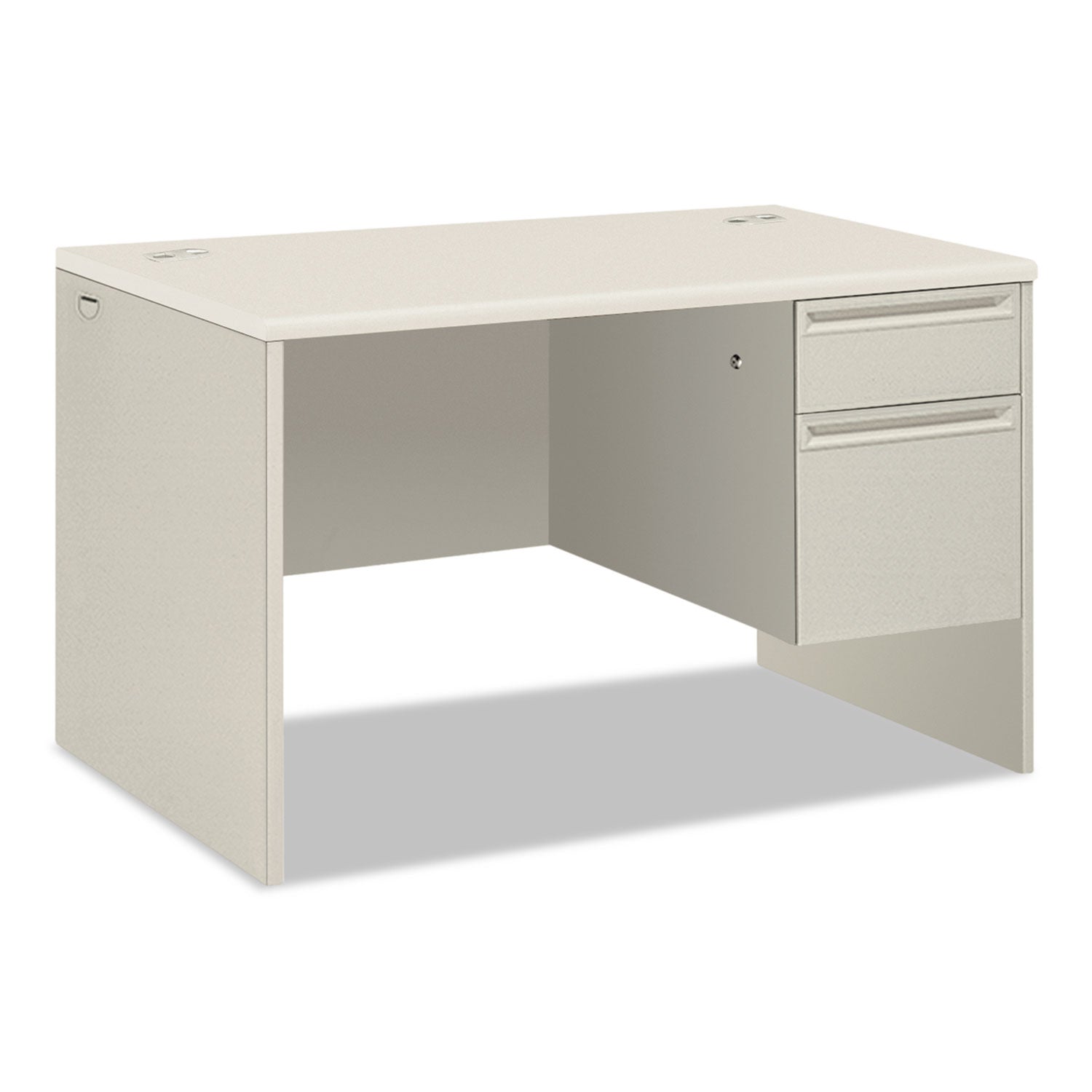 Right Pedestal Desk | HON® 38000, 48", Light Gray