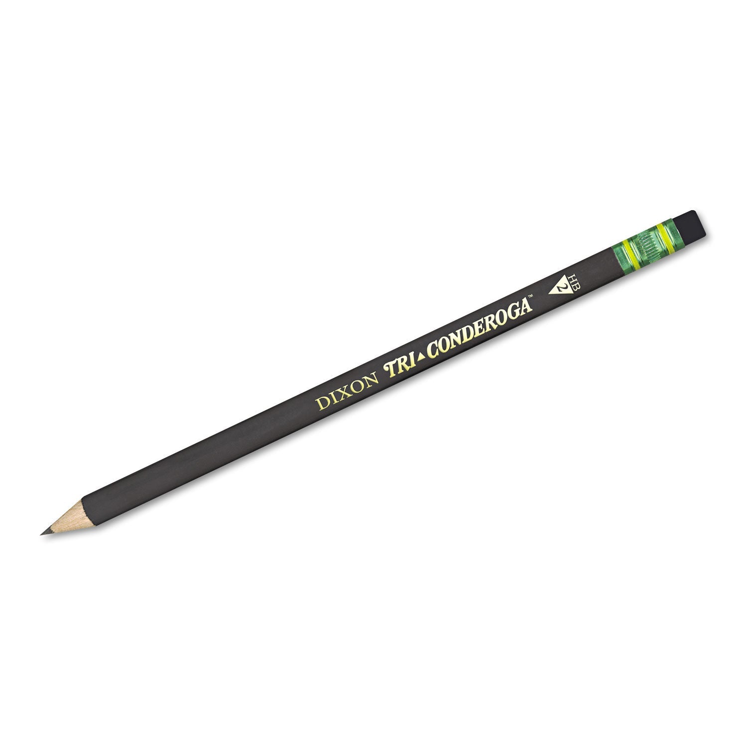 Dixon® Tri-Conderoga Pencil With Microban Protection, Hb (#2), Black Lead, Black Barrel, Dozen