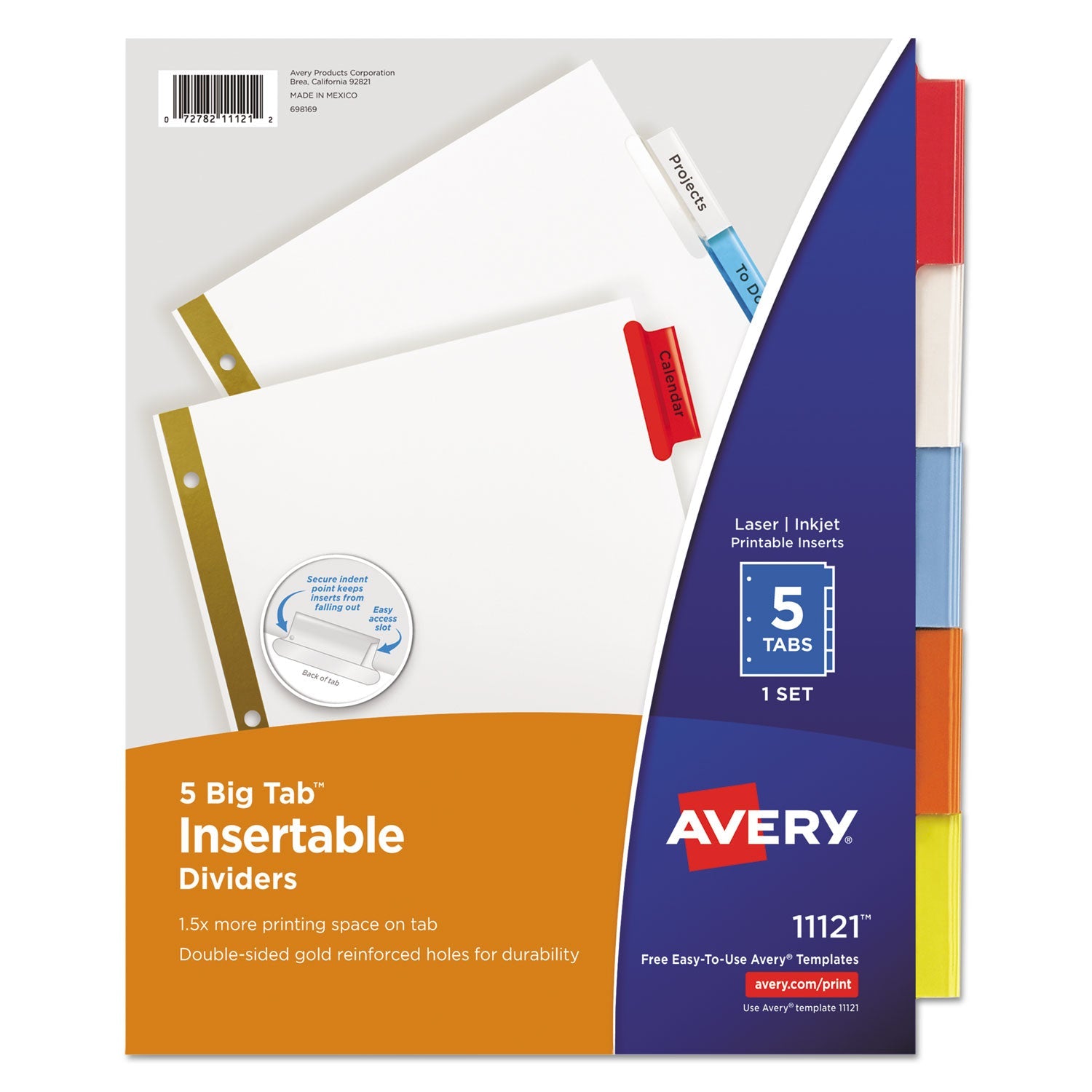 Insertable Big Tab Dividers | 5-Tab | White