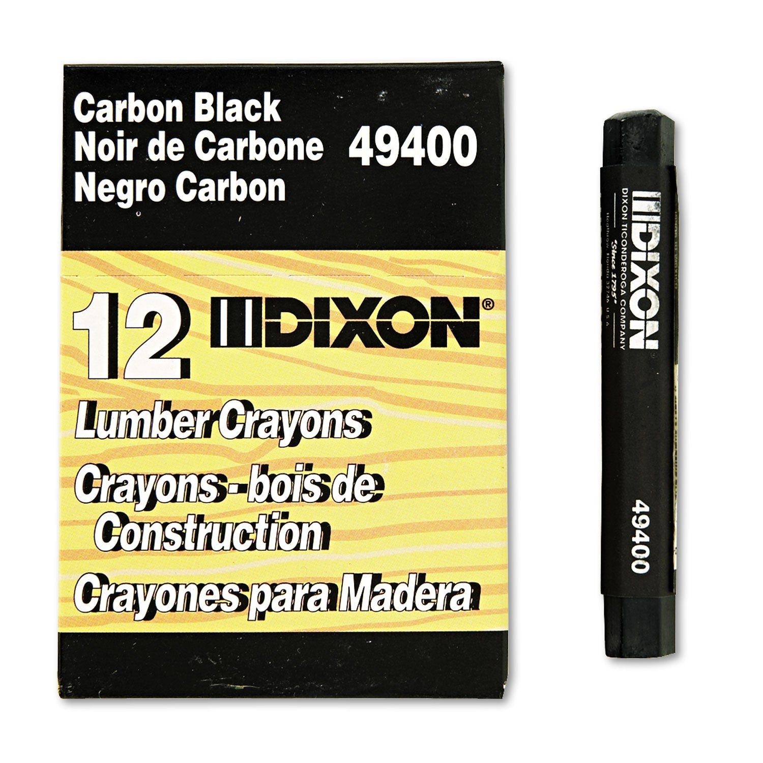 Lumber Crayons | Carbon Black, Dozen, Dixon®