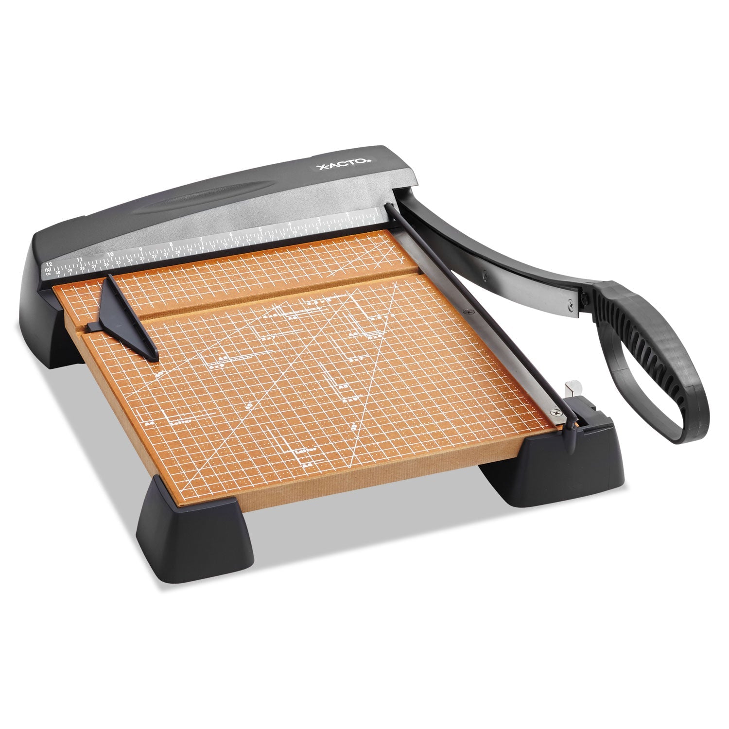 X-ACTO® Heavy-Duty Wood Base Guillotine Trimmer, 12 Sheets, 12" Cut Length, 12 X 12