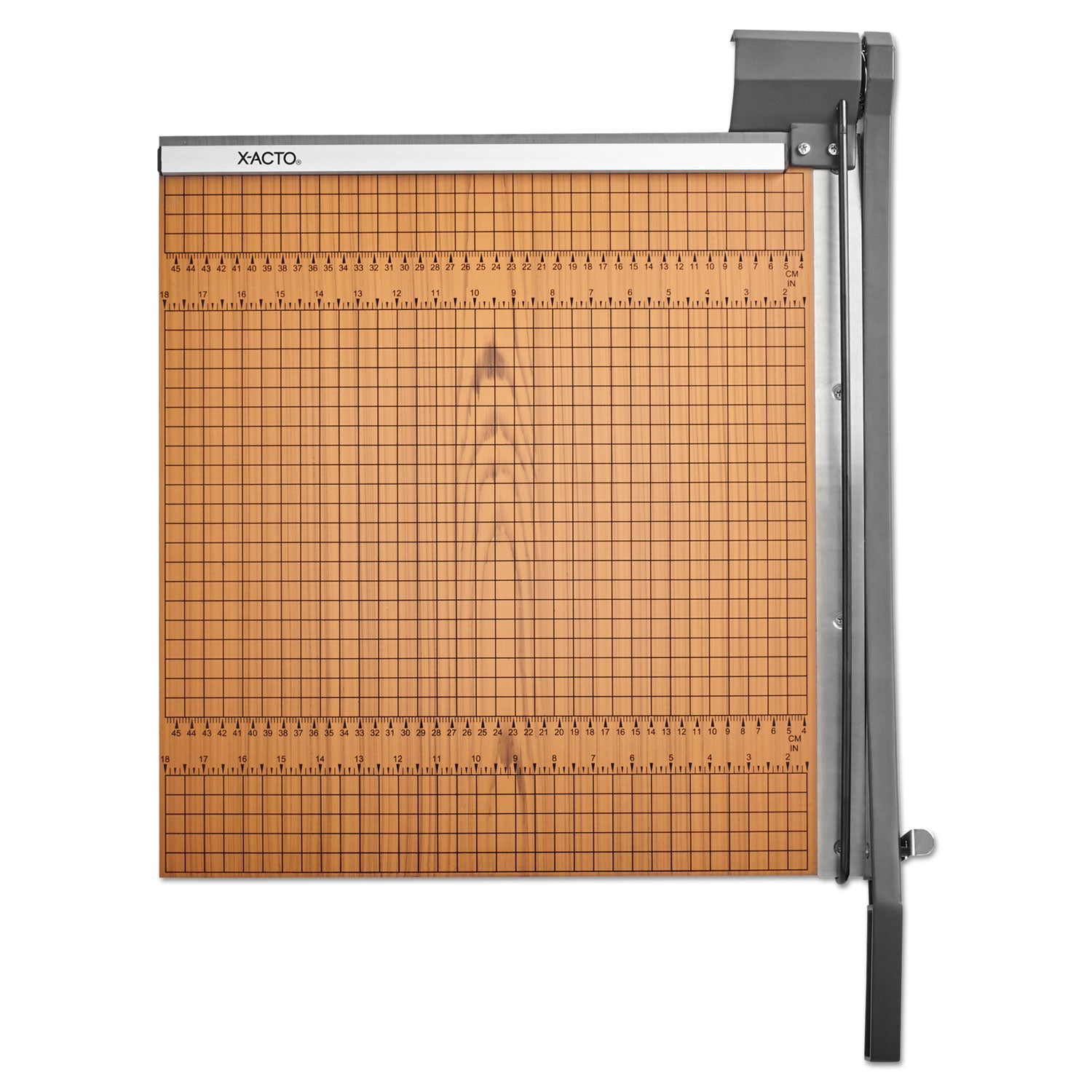 X-ACTO® Square Commercial Grade Wood Base Guillotine Trimmer, 15 Sheets, 18" Cut Length, 18 X 18