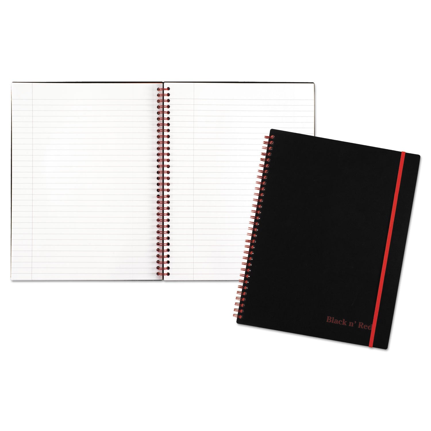 Black n' Red™ Flexible Cover Twinwire Notebooks, SCRIBZEE Compatible, 1-Subject, Wide/Legal Rule, Black Cover, (70) 11 x 8.5 Sheets