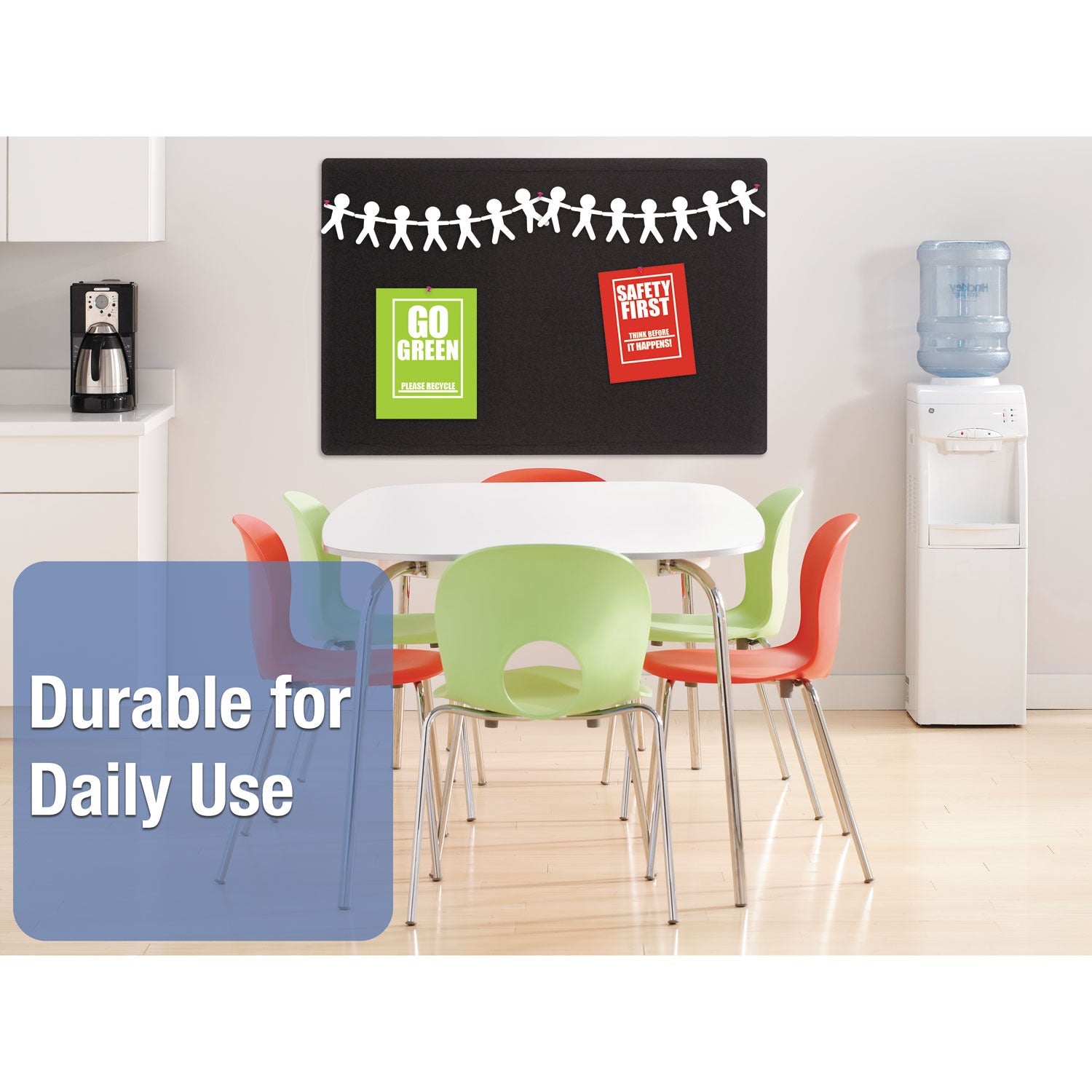 Quartet® Oval Office Fabric Board, 36" x 24", Black Surface