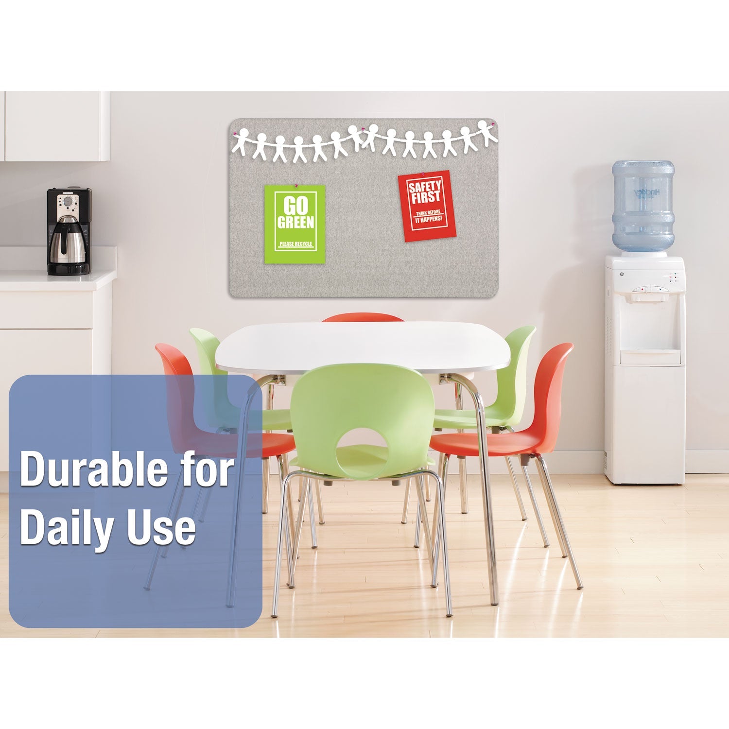 Quartet® Oval Office Fabric Board, 48" x 36", Gray Surface