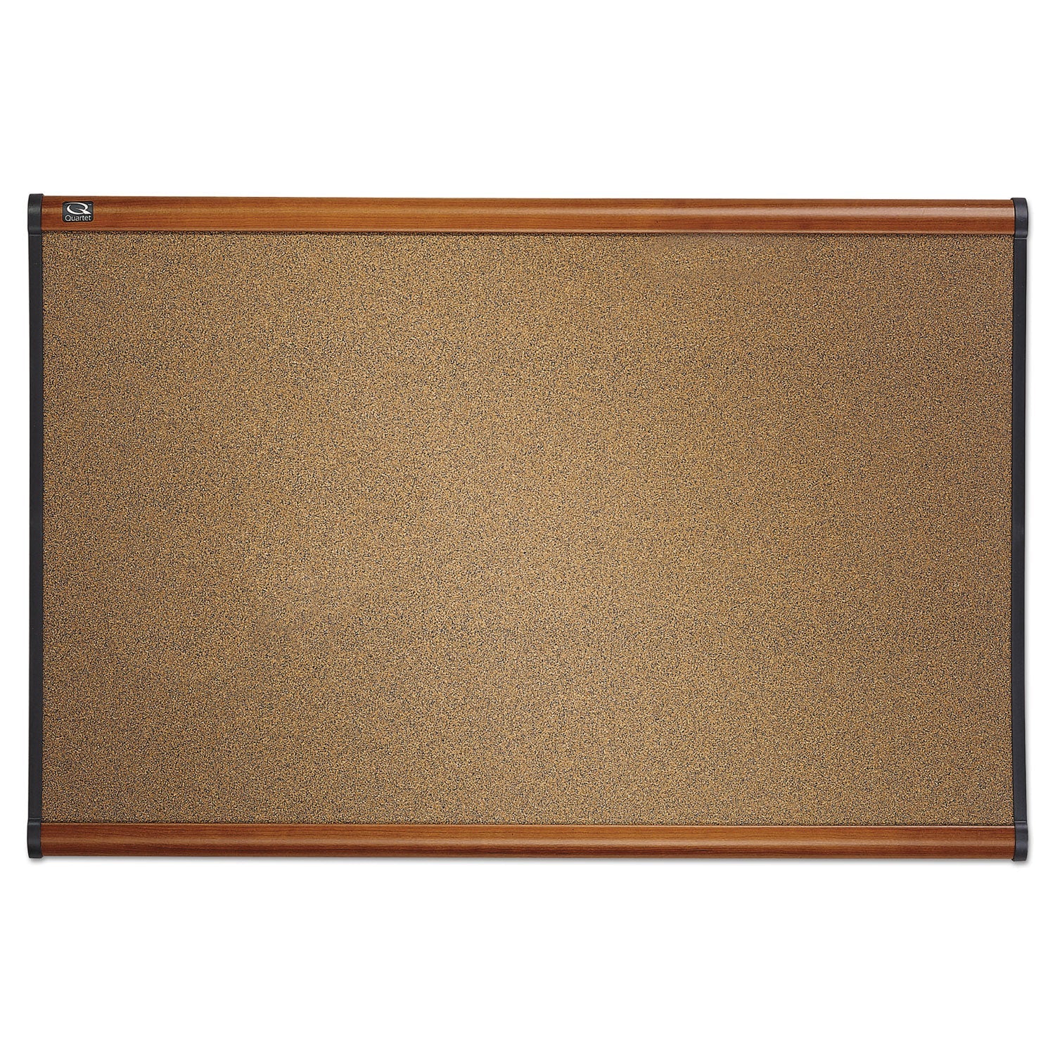 Quartet® Prestige Colored Cork Bulletin Board, 36" x 24", Brown Surface, Light Cherry Finished Fiberboard/Plastic Frame
