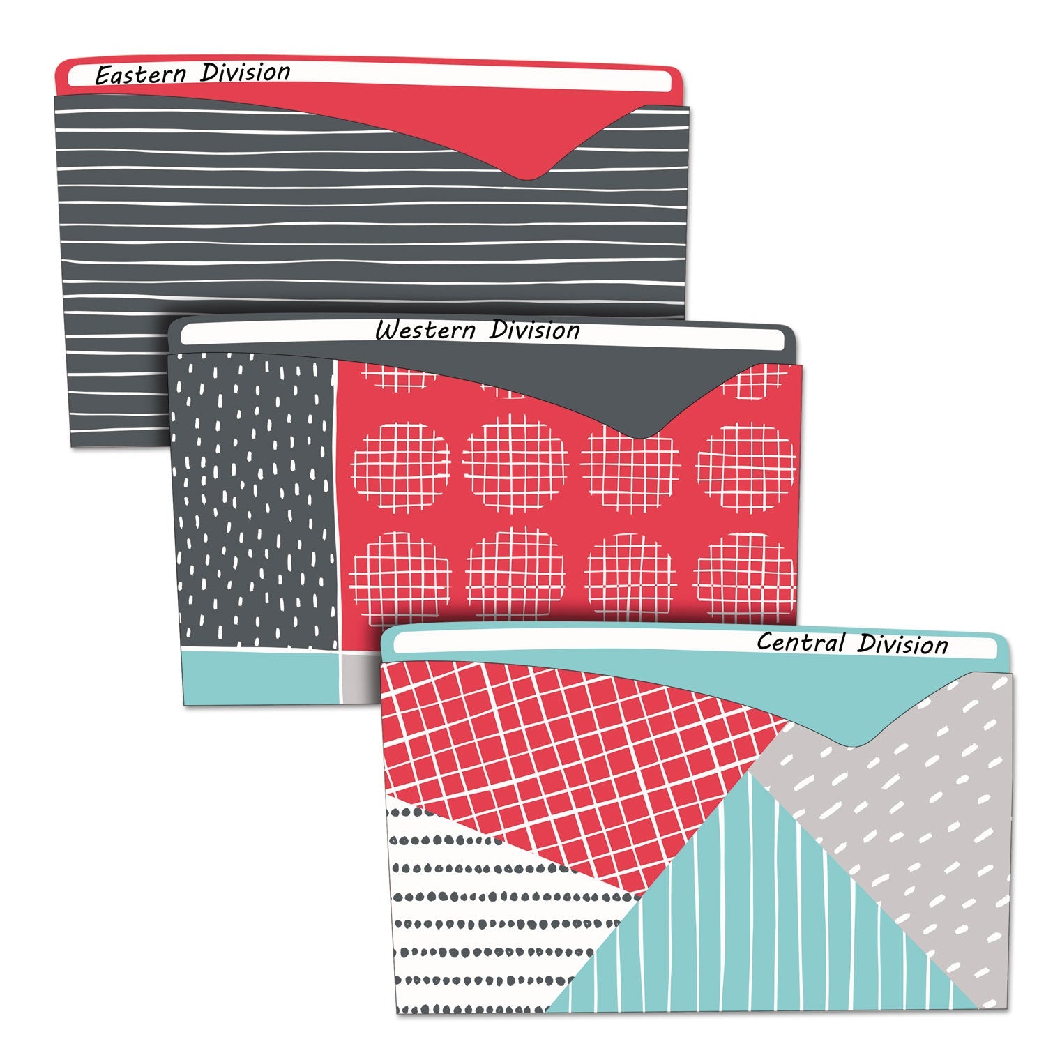 C-Line® Write-On Fashion Poly File Jackets, Straight Tab, Letter Size, Assorted Colors, 6/pack