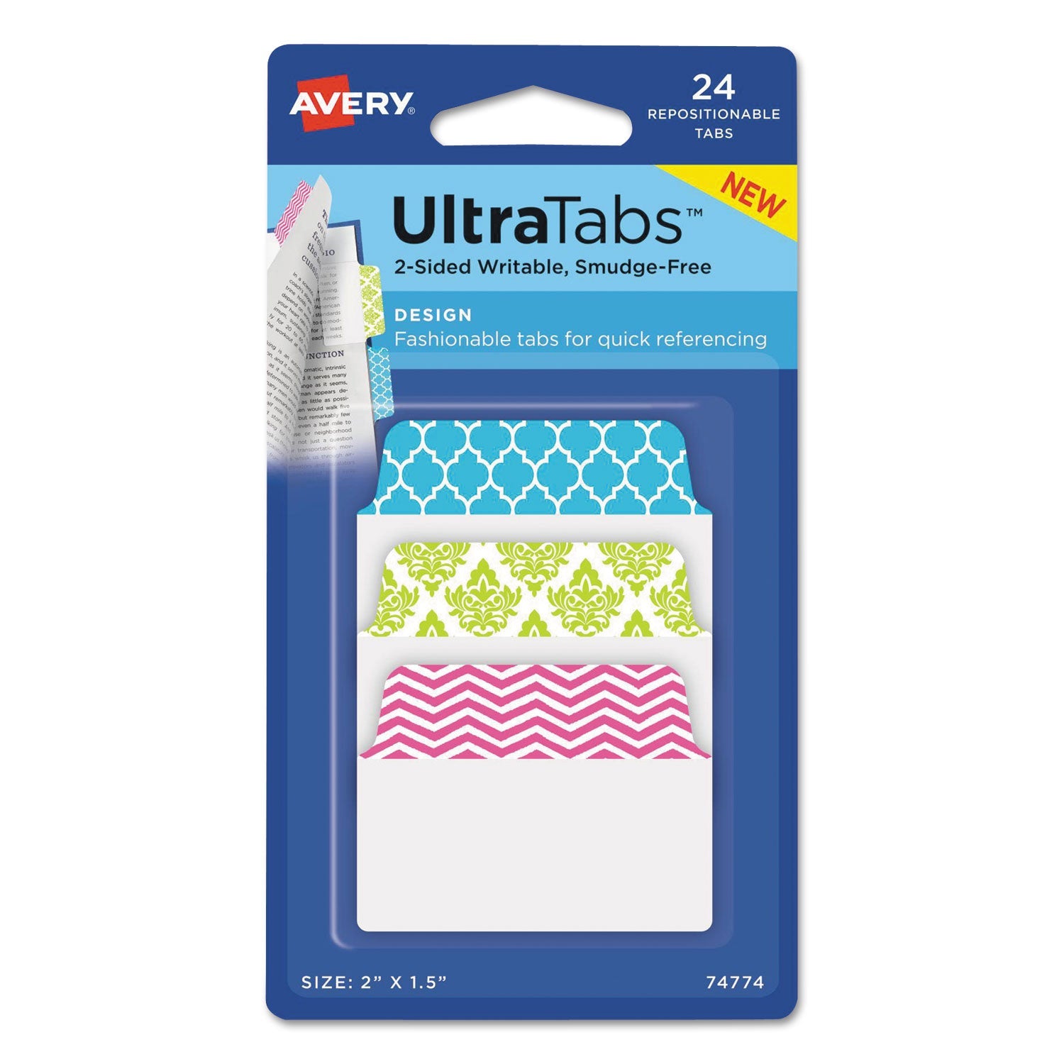 Repositionable Tabs | Fashion Patterns | 24/Pack