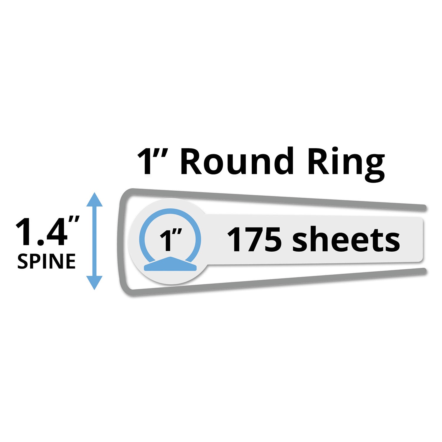 Avery® Mini Size Durable Non-View Binder With Round Rings, 3 Rings, 1" Capacity, 8.5 X 5.5, Black