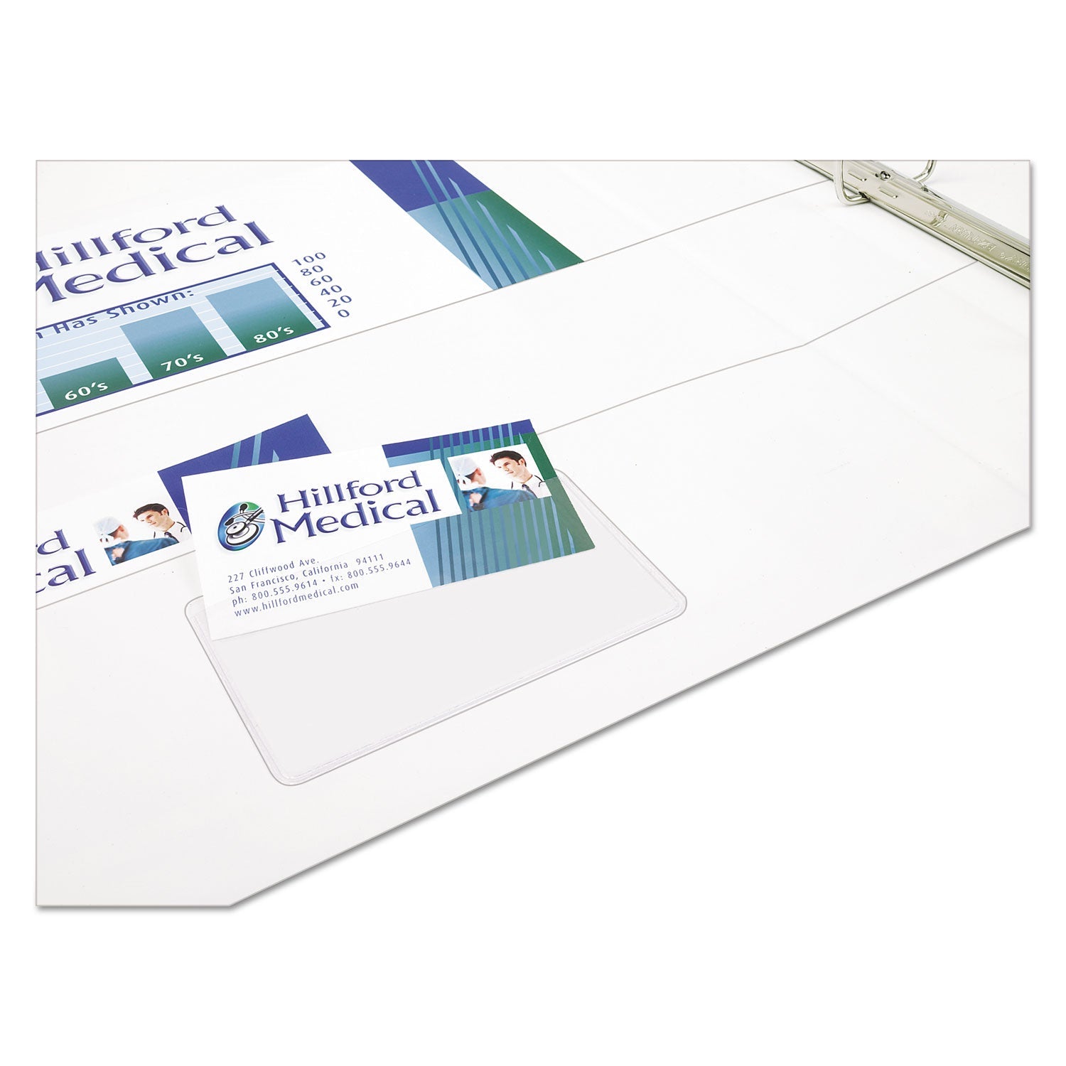 Avery® Self-Adhesive Top-Load Business Card Holders, Top Load, 3.5 x 2, Clear, 10/Pack