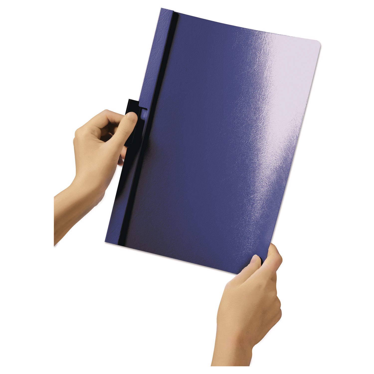 Durable® Duraclip Report Cover, Clip Fastener, Clear/dark Blue, 25/box