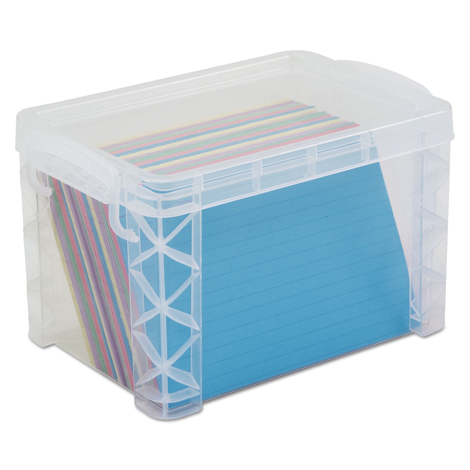 Advantus Super Stacker Storage Boxes, Holds 500 4 X 6 Cards, 7.25 X 5 X 4.75, Plastic, Clear