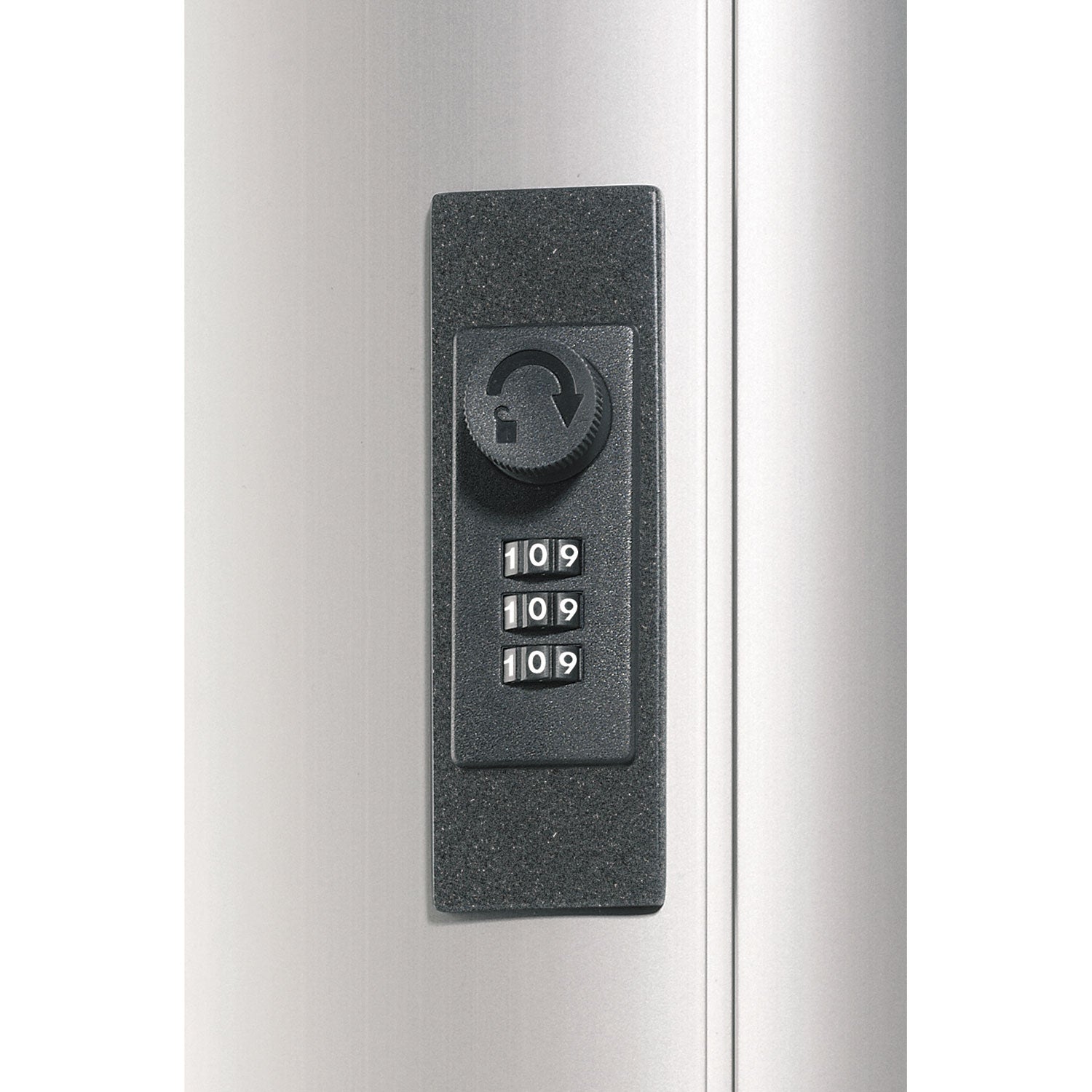 Durable® Locking Key Cabinet, 72-Key, Brushed Aluminum, Silver, 11.75 x 4.63 x 15.75