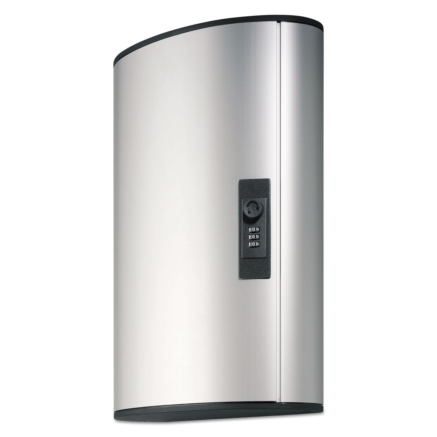 Durable® Locking Key Cabinet, 72-Key, Brushed Aluminum, Silver, 11.75 x 4.63 x 15.75