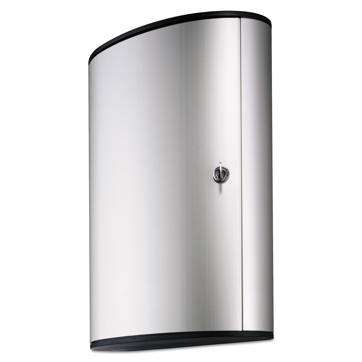 Durable® Locking Key Cabinet, 72-Key, Brushed Aluminum, Silver, 11.75 x 4.63 x 15.75