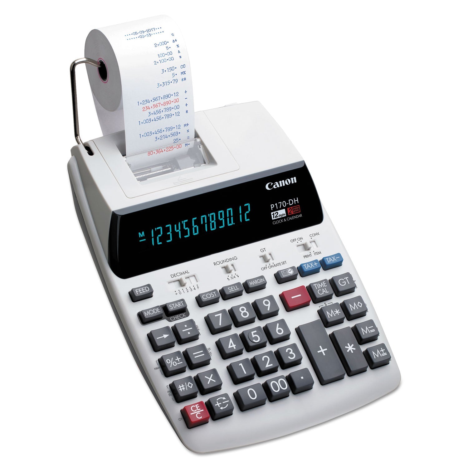 Canon® P170-Dh-3 Printing Calculator, Black/red Print, 2.3 Lines/sec