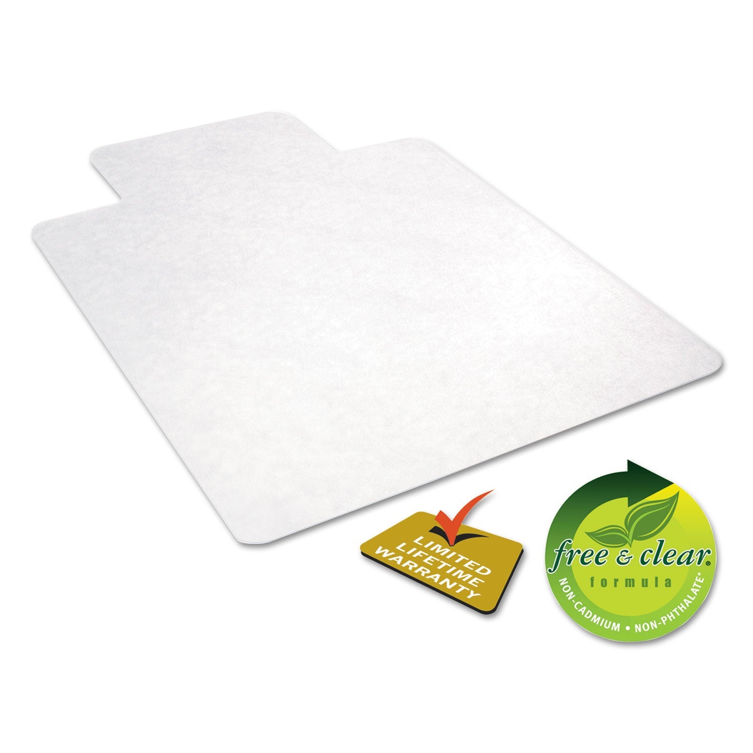 Alera® All Day Use Non-Studded Chair Mat For Hard Floors, 36 X 48, Lipped, Clear