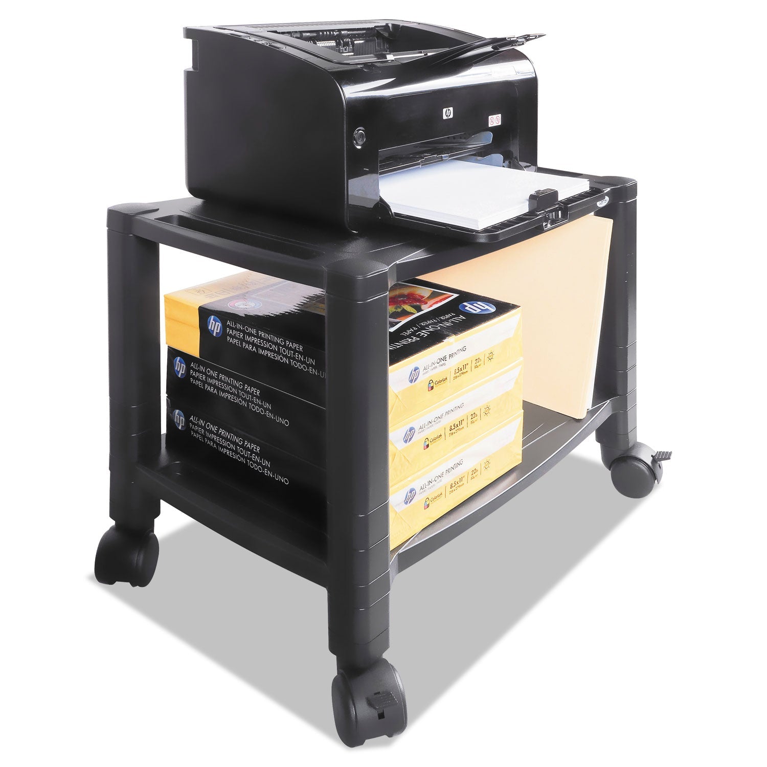 Under-Desk Printer Cart | Height-Adjustable