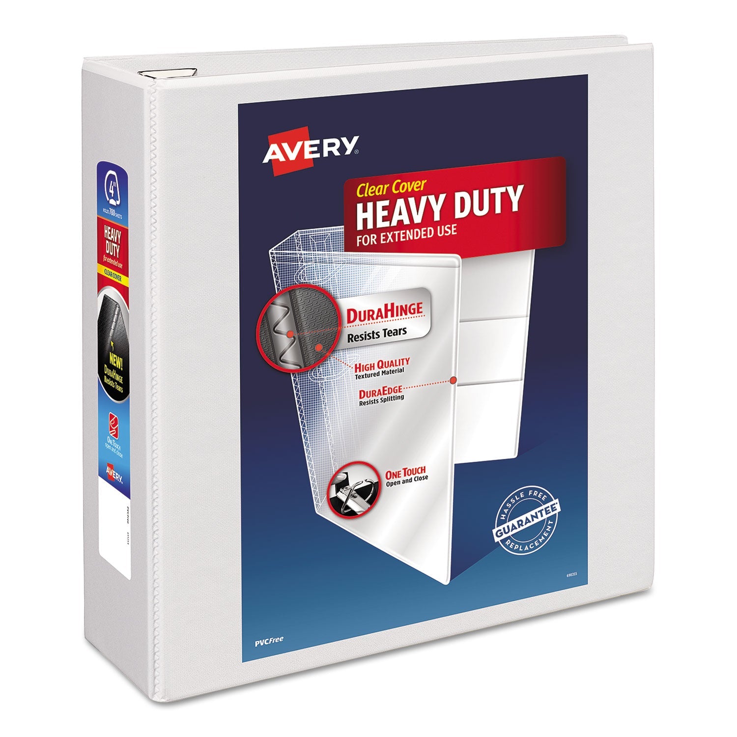 Heavy-Duty View Binder | 4" EZD Rings, White