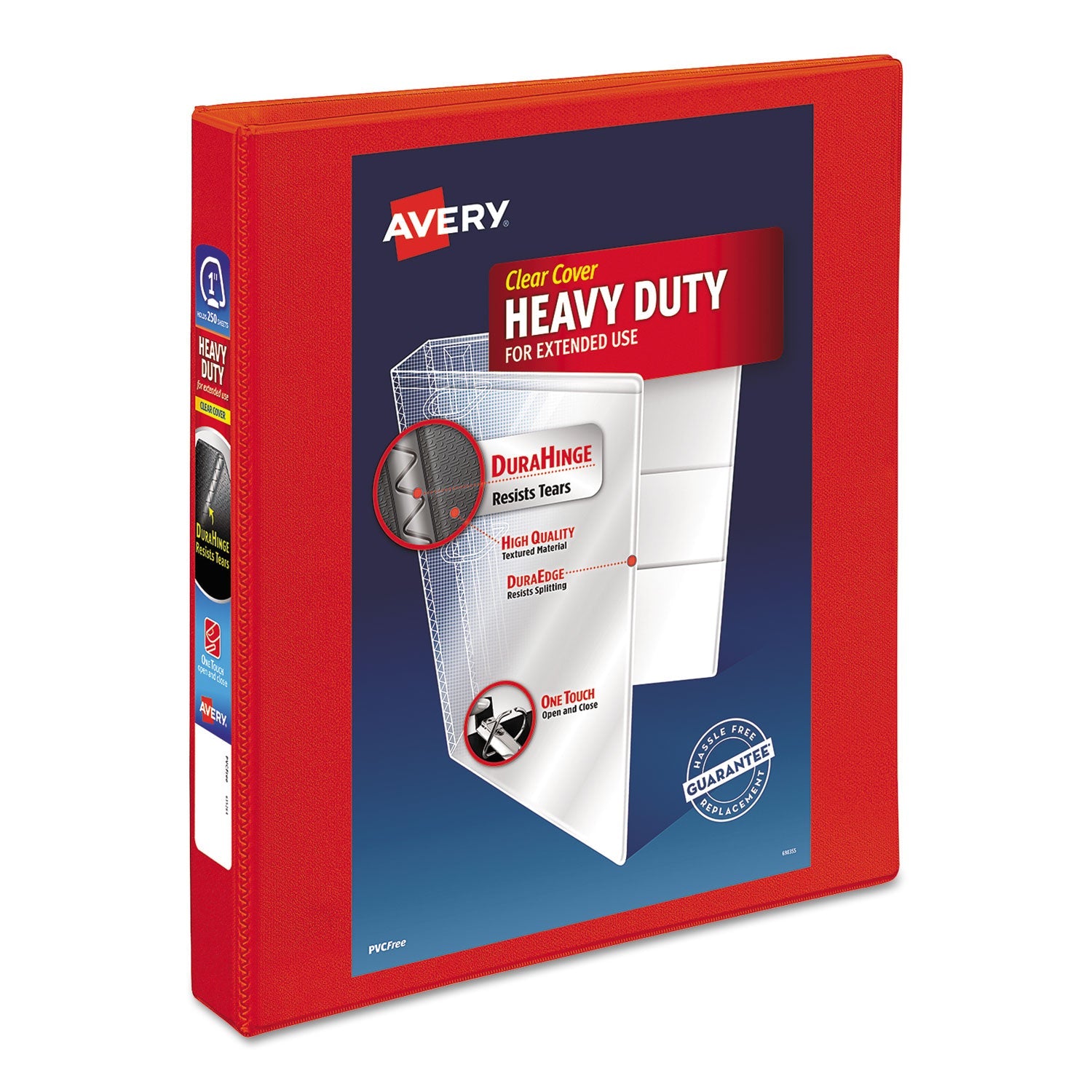 Heavy-Duty View Binder | 1" EZD Rings, Red