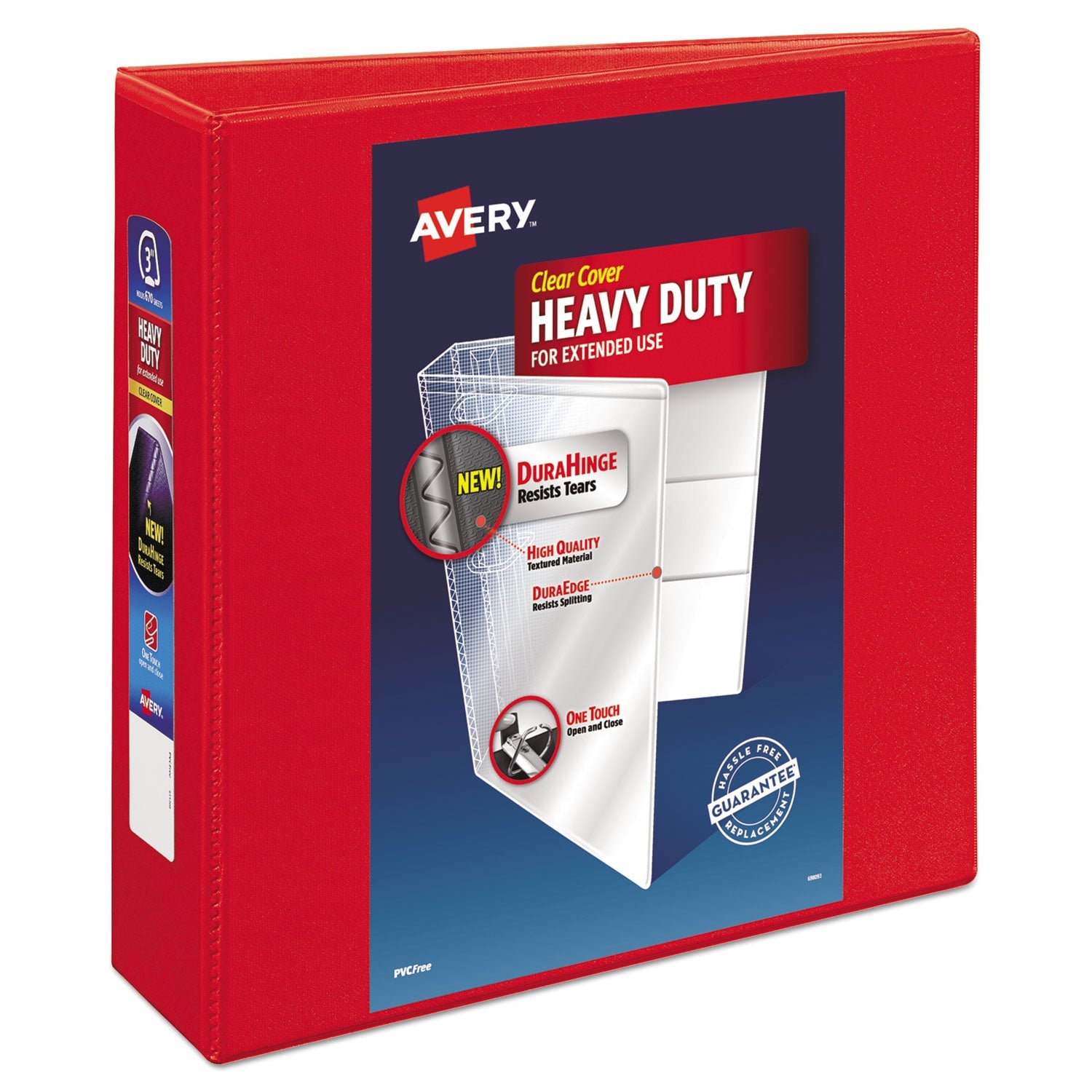 Heavy-Duty Binder | 3" Red | Locking Rings