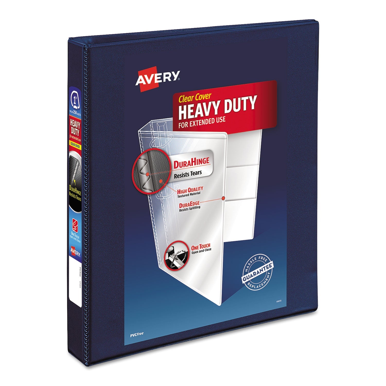 Heavy-Duty View Binder | 1" EZD Rings, Navy