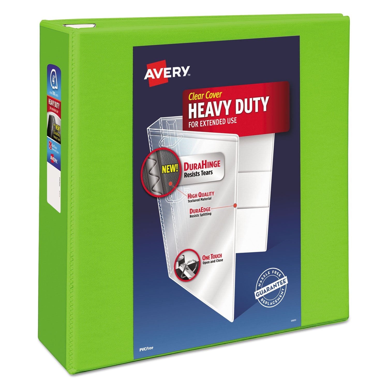 Heavy-Duty View Binder | 4" EZD Rings, Chartreuse