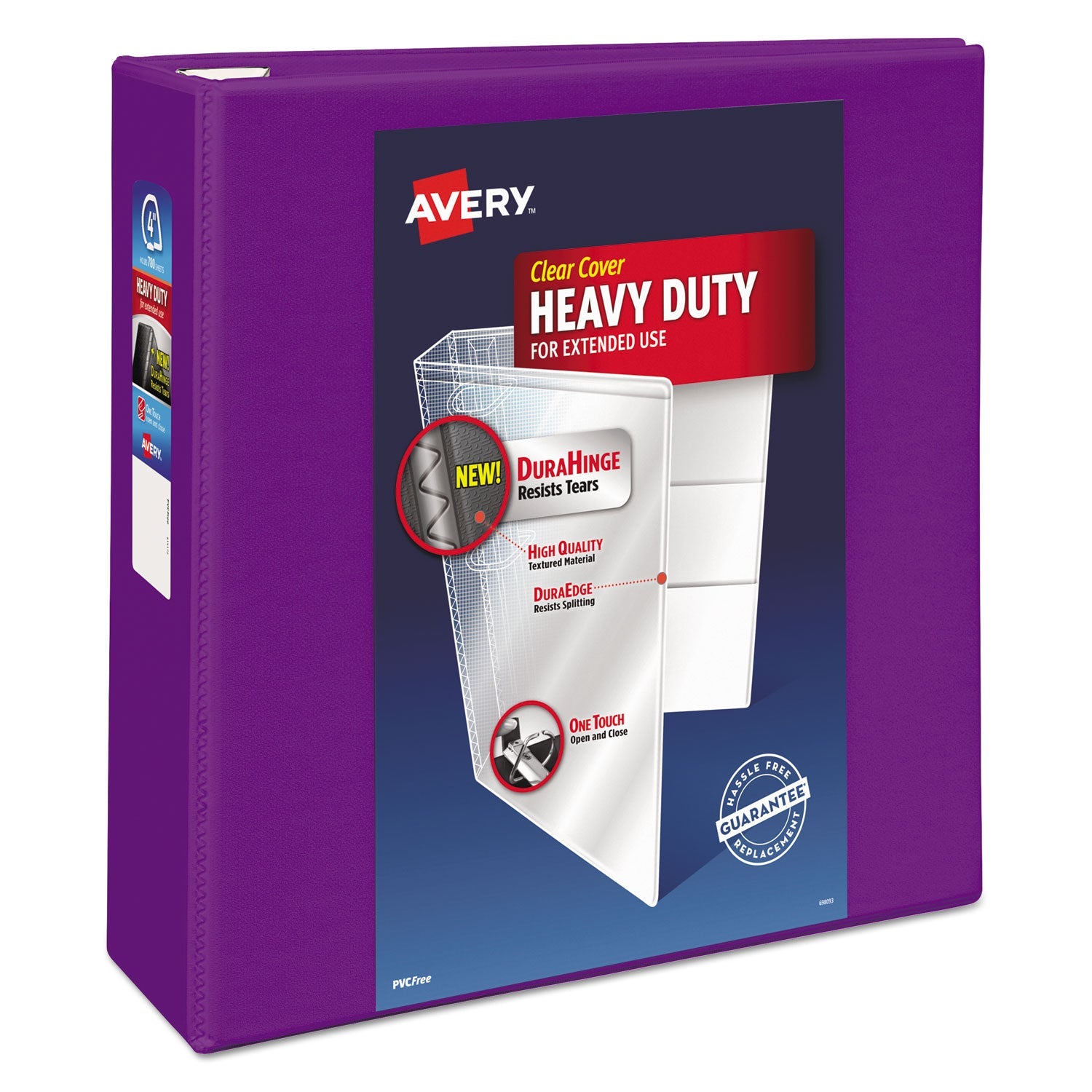 Heavy-Duty View Binder | 4" EZD Rings, Purple