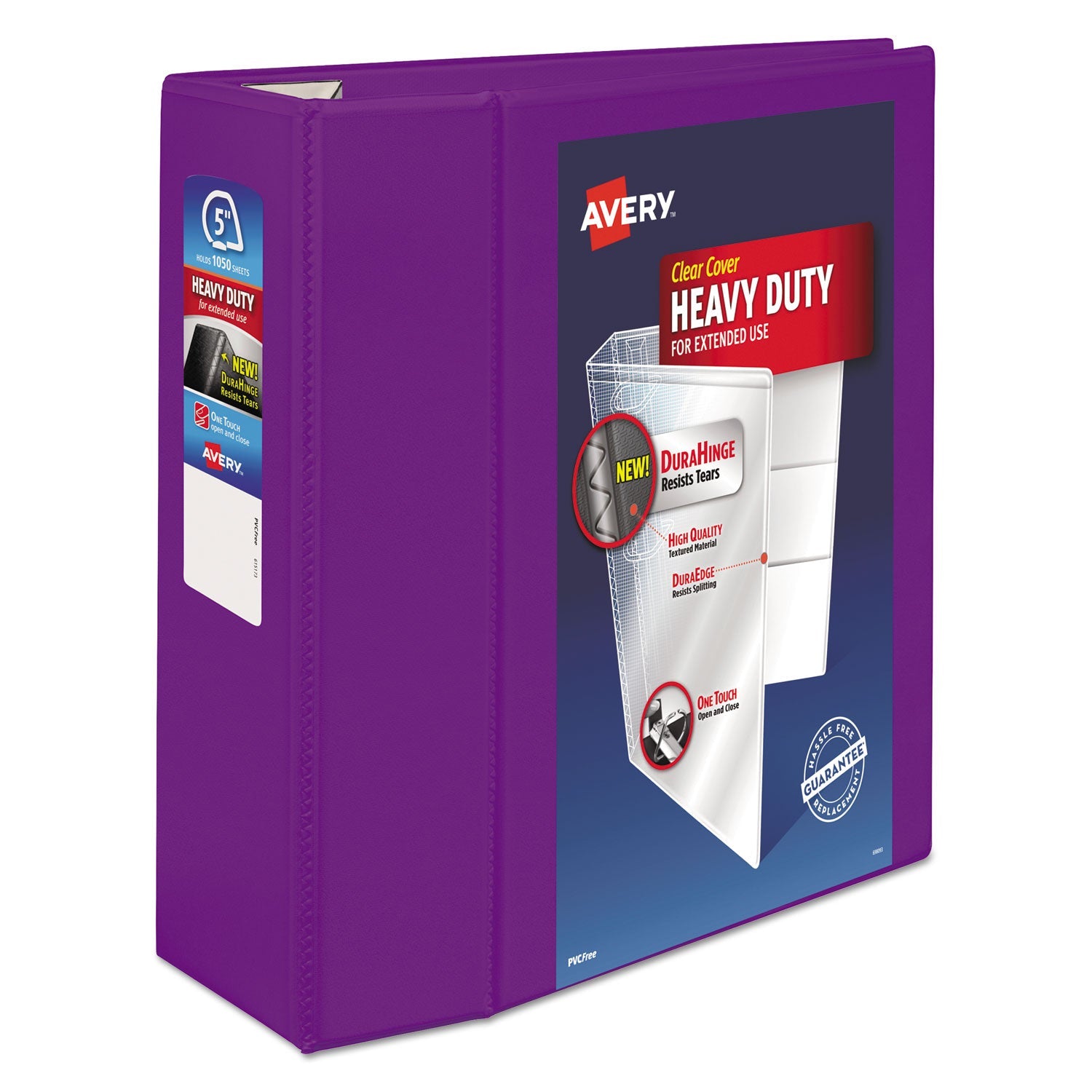 Heavy-Duty View Binder | 5" EZD Rings, Purple