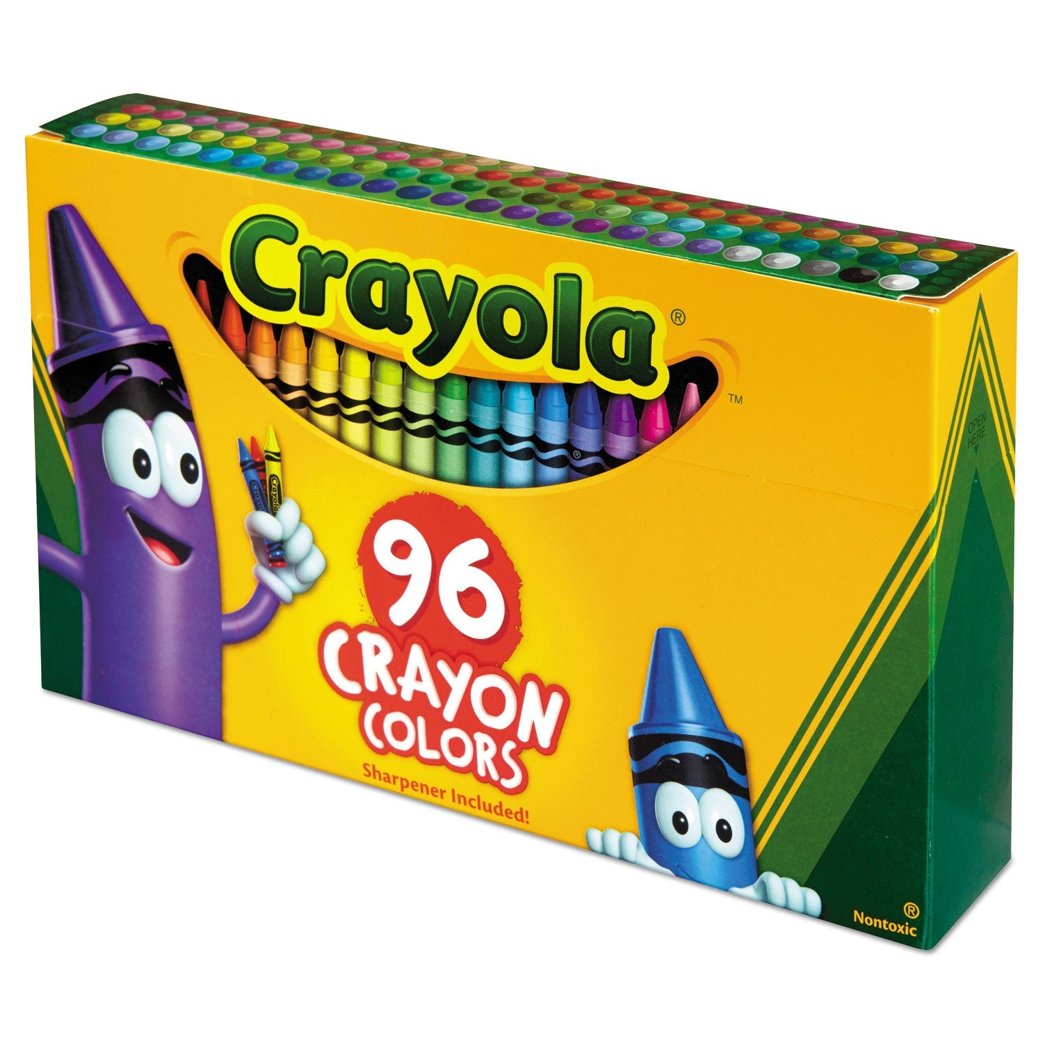 Crayola® Classic Color Crayons In Flip-Top Pack With Sharpener, 96 Colors/pack